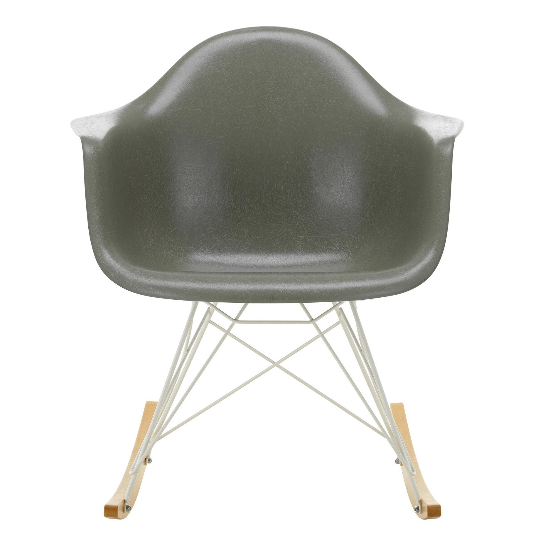 Eames Fiberglass Armchair RAR Rocking Chair White Base