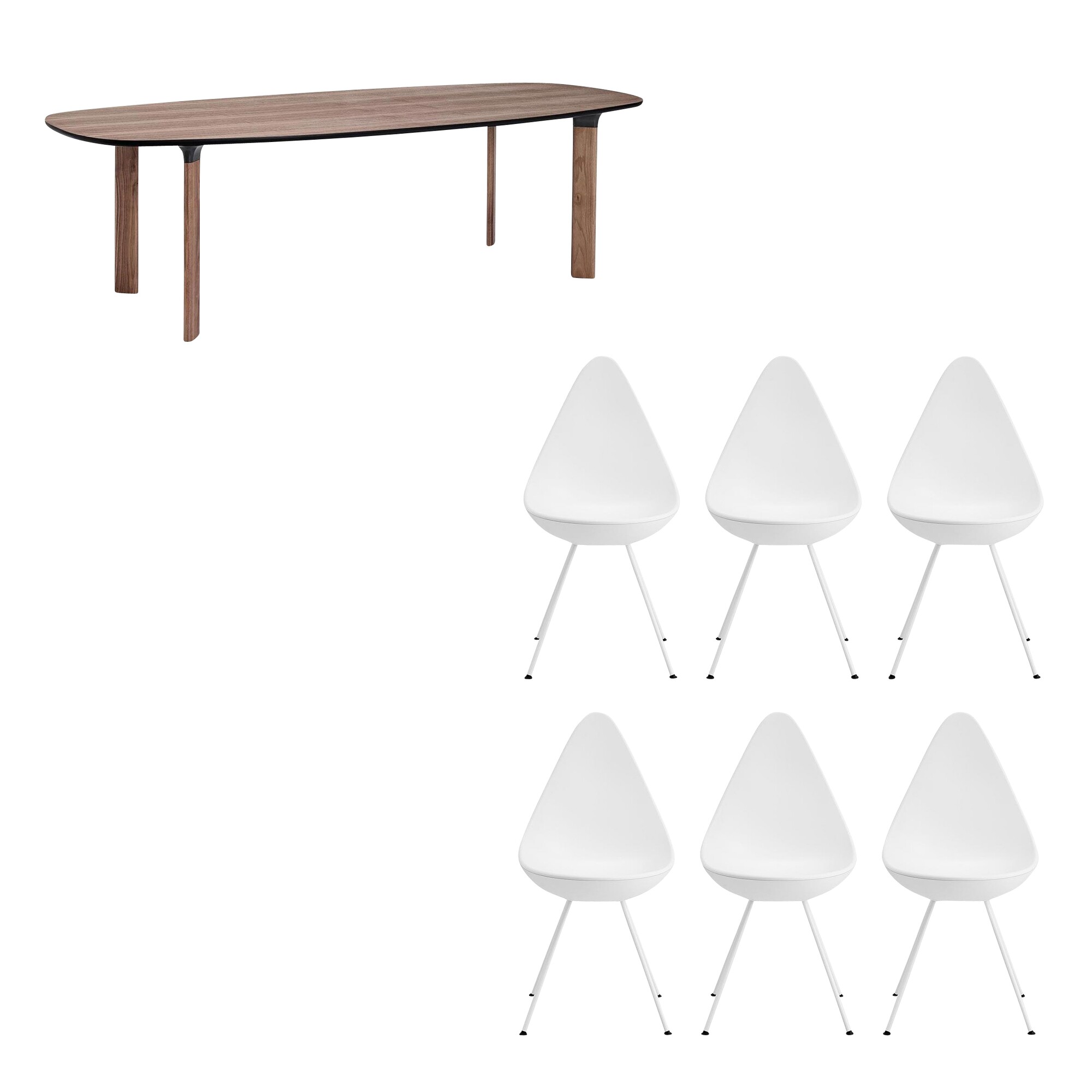 Analog™ Dining Table + 6 Drop™ Chairs Set