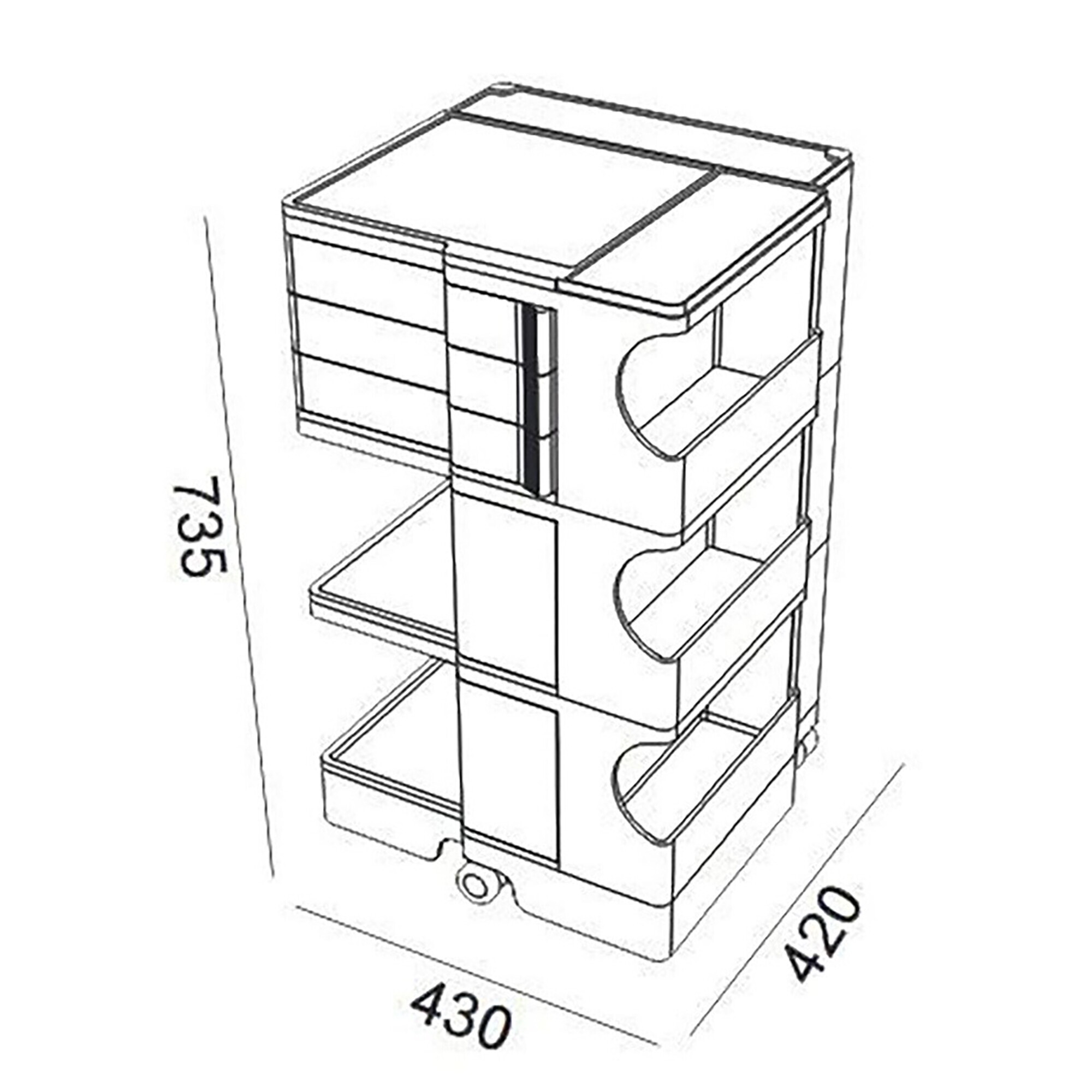 Boby 3/2 Container on Wheels M