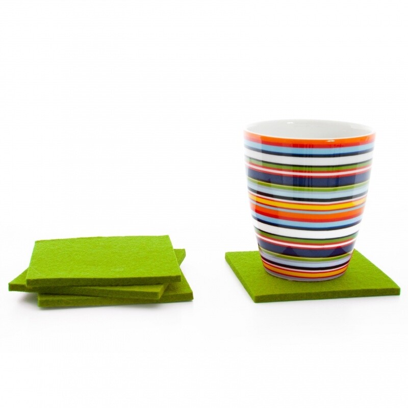 Glass Coaster Square Set of 4 9x9cm