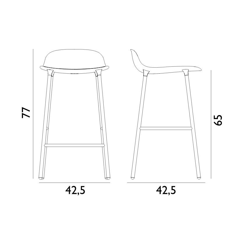 Form Bar Stool Brass Base 65cm