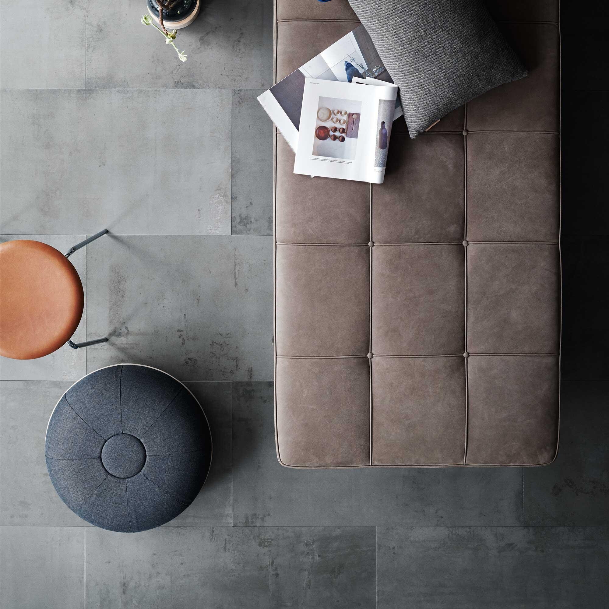 DOT™ Stool Leather Chromed Steel Base