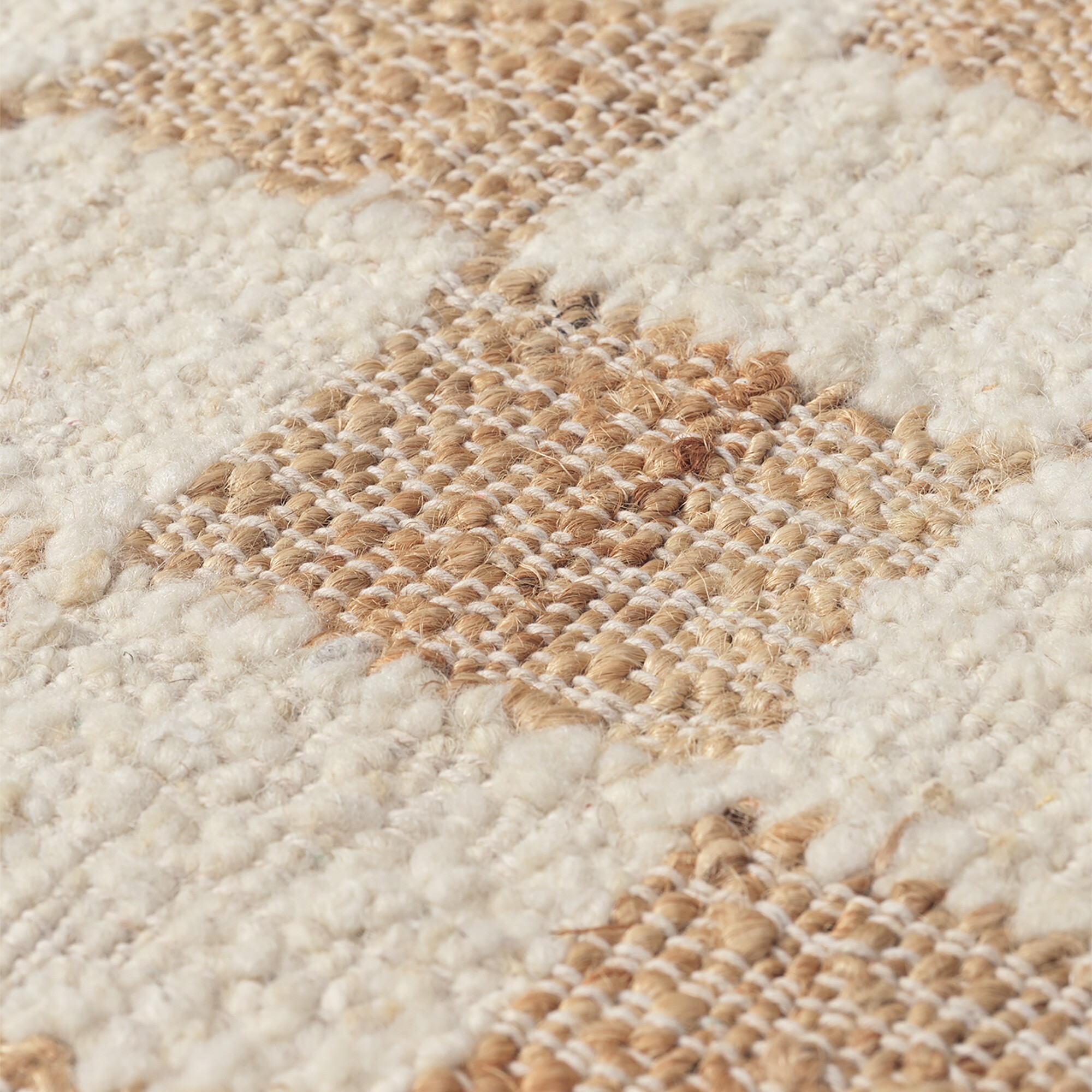 Check Wool Jute Rug 200x300cm