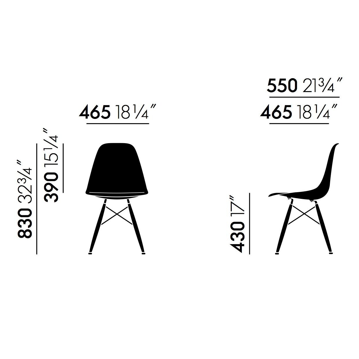 Eames Plastic Side Chair DSW RE Golden Maple