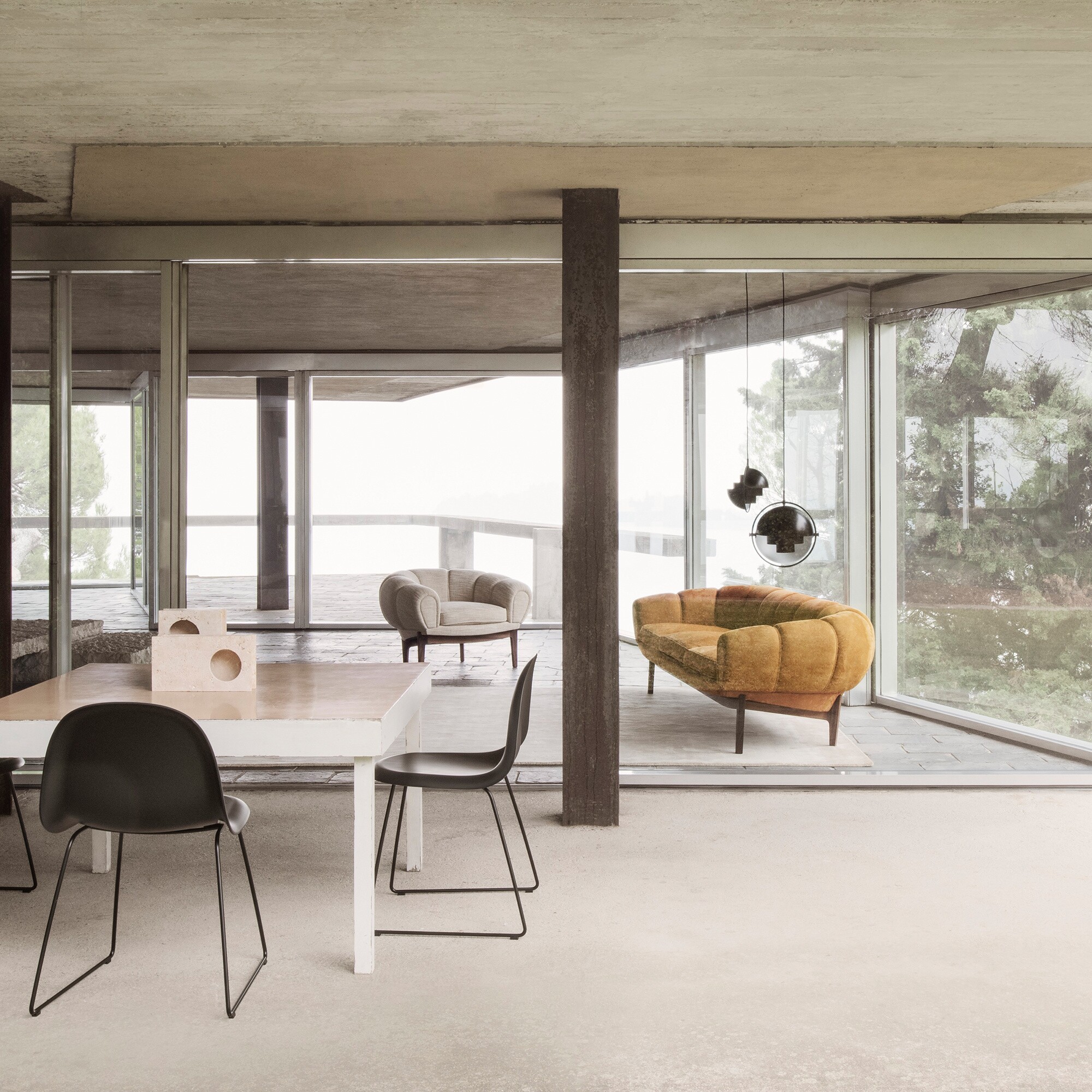 Multi-Lite Suspension Lamp Ø25.5cm Frame Black Brass