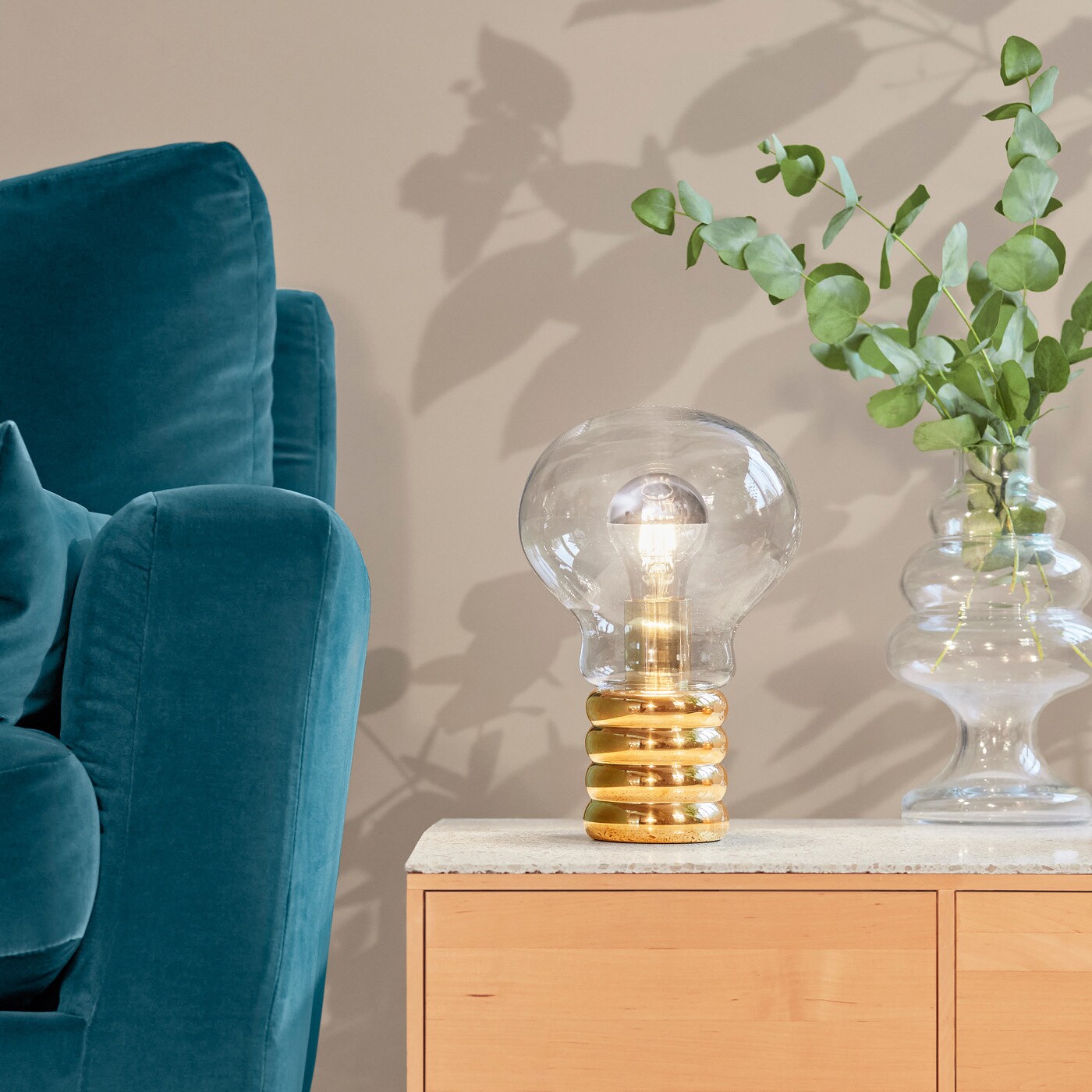 Bulb Brass Table Lamp