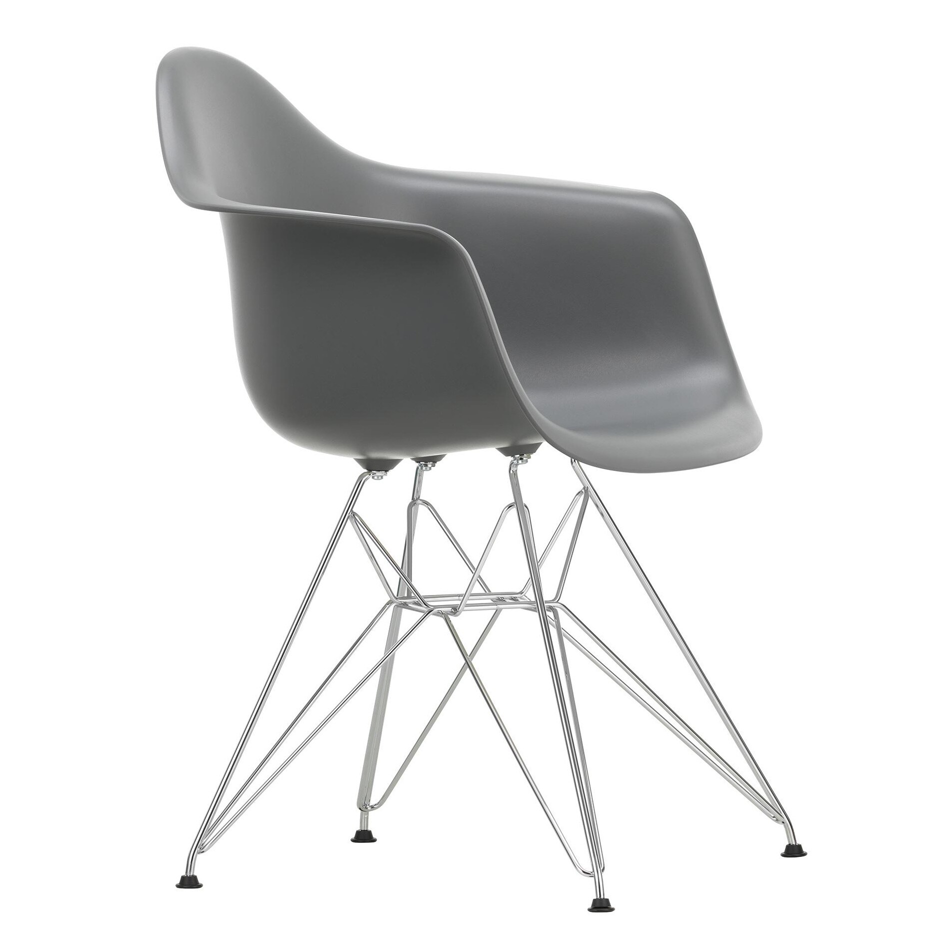 Eames Plastic Armchair DAR RE Chromed Base