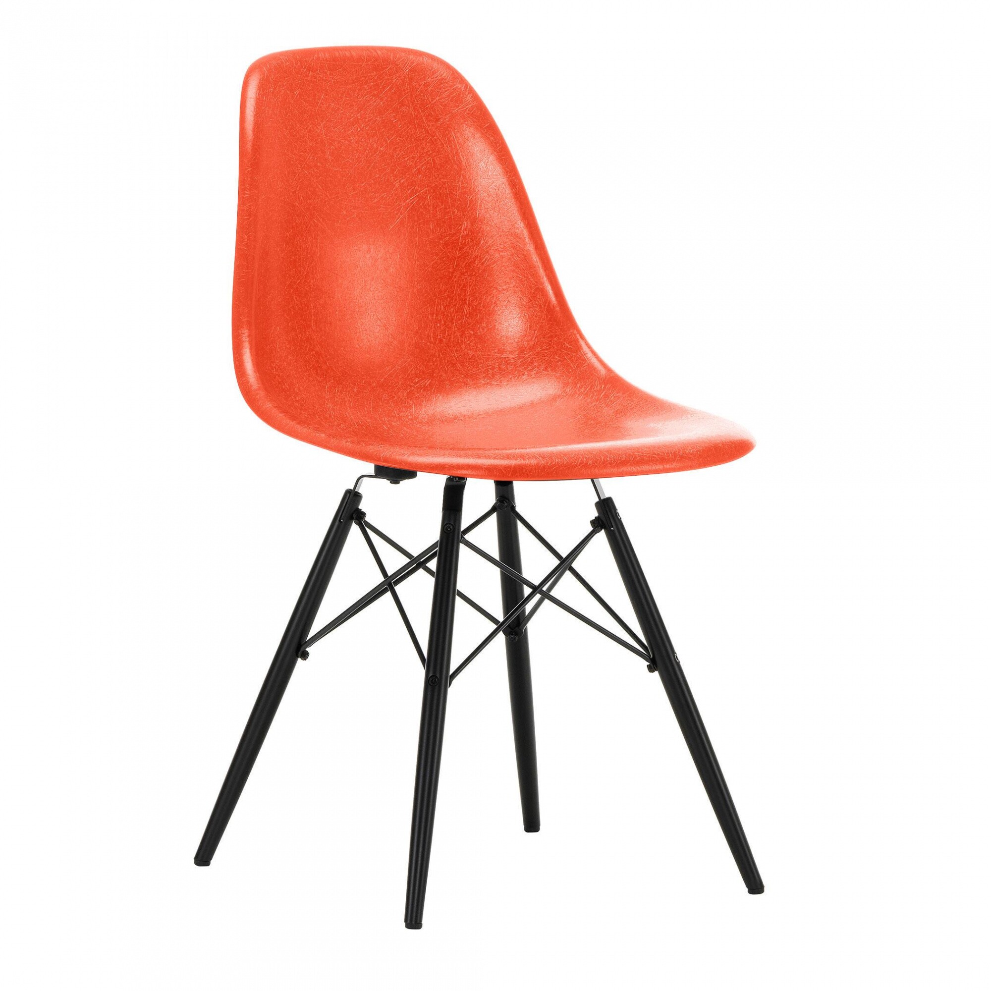 Eames Fiberglass Side Chair DSW Black Maple