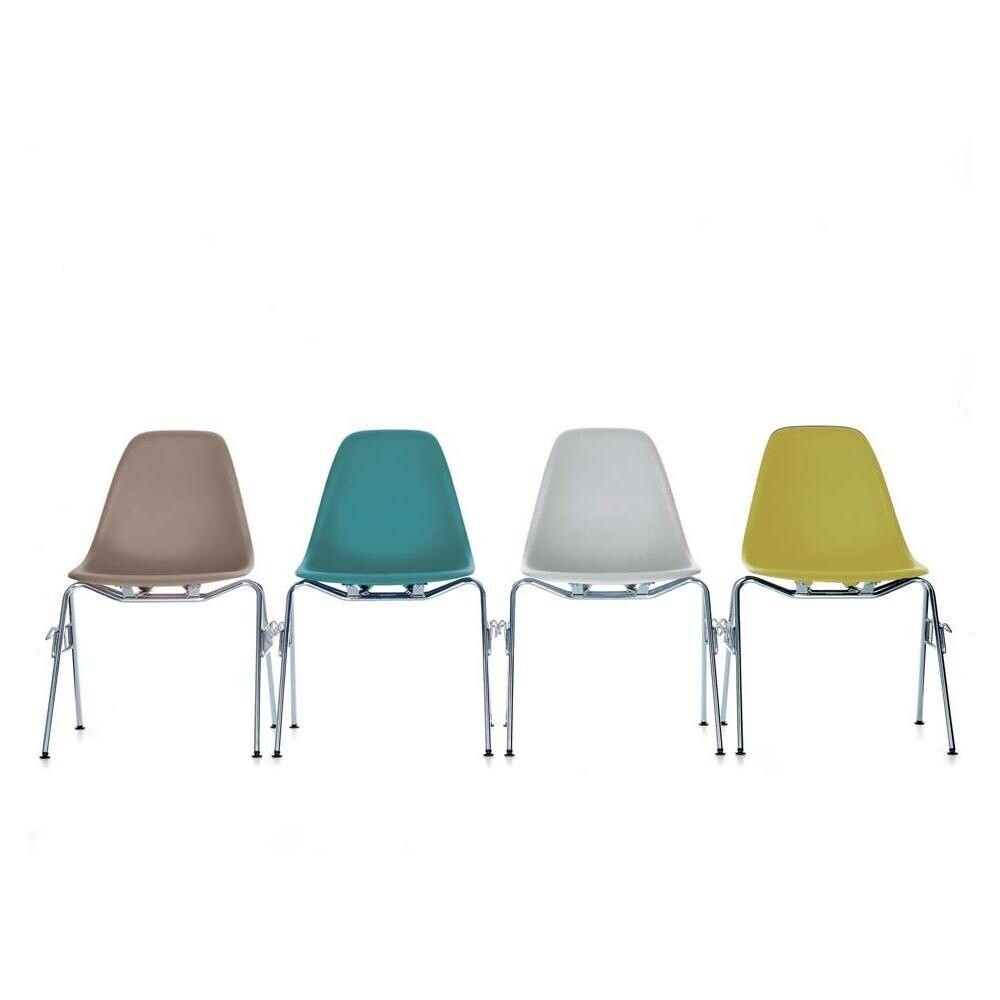 Eames Plastic Side Chair DSS RE Chromed Base