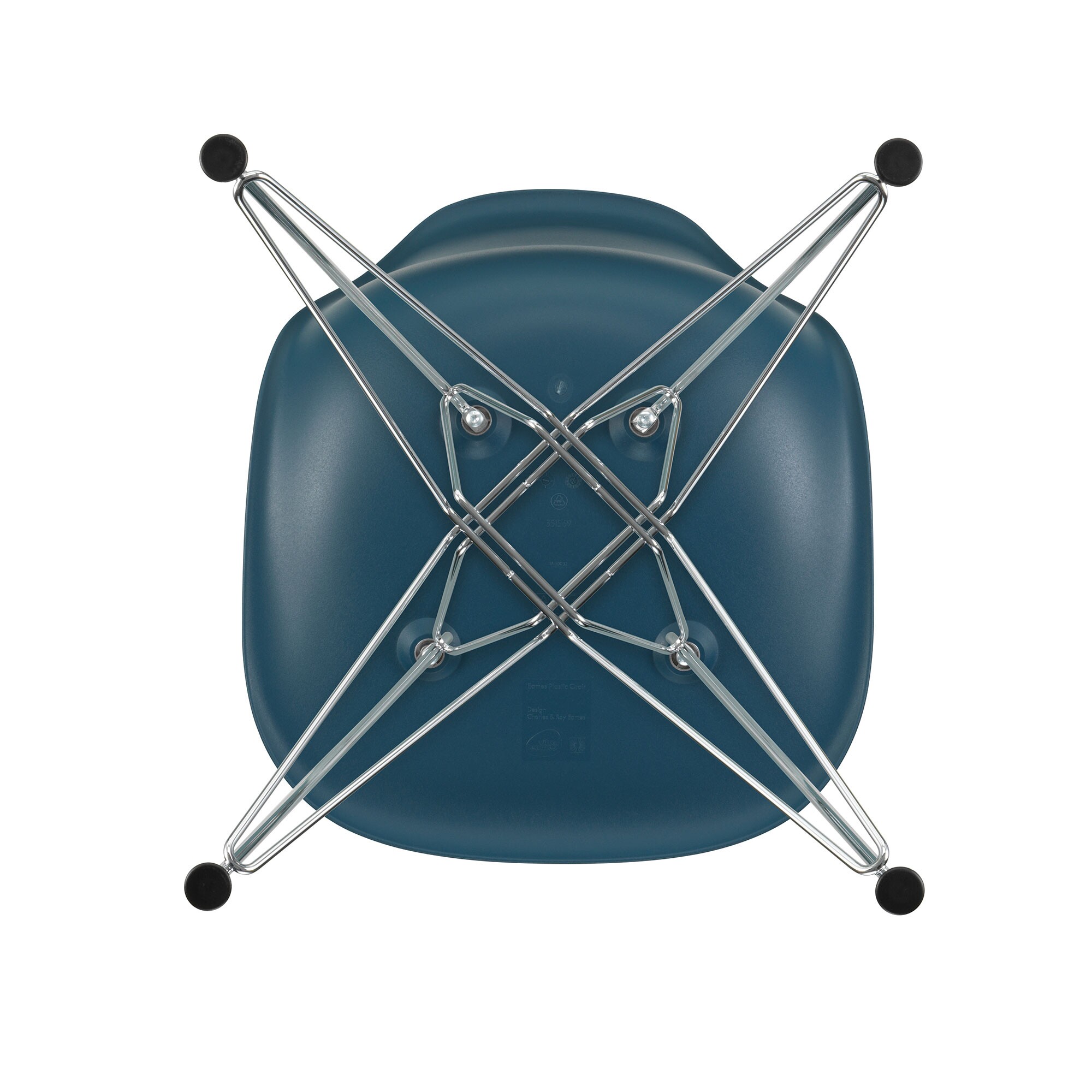 Eames Plastic Side Chair DSR RE Chromed Base