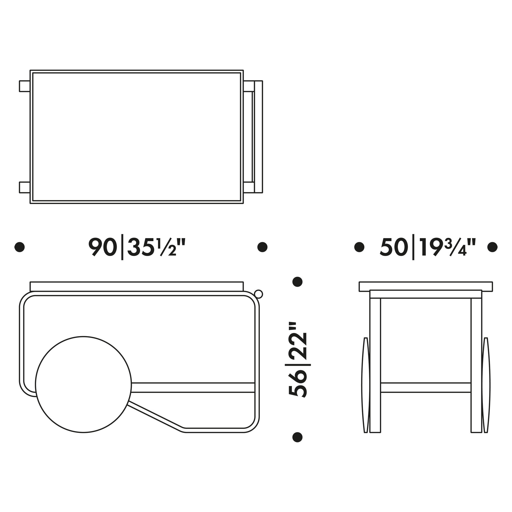 901 Tea Trolley Birch Base