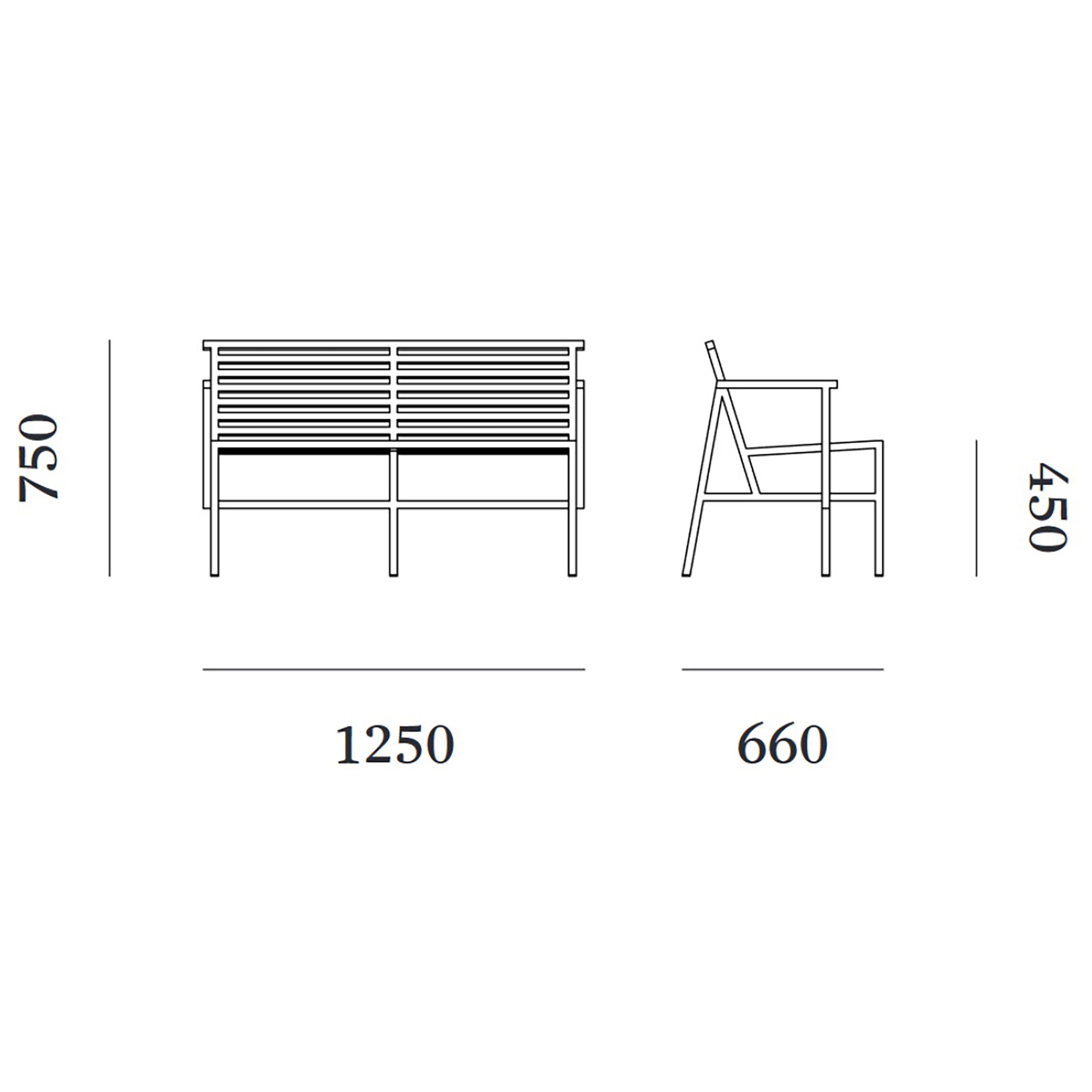 19 Outdoors Dining Bench 125x75cm