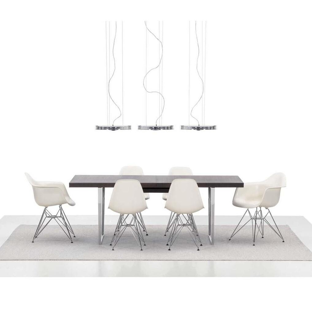 Eames Plastic Armchair DAR Upholsterd Chromed Base