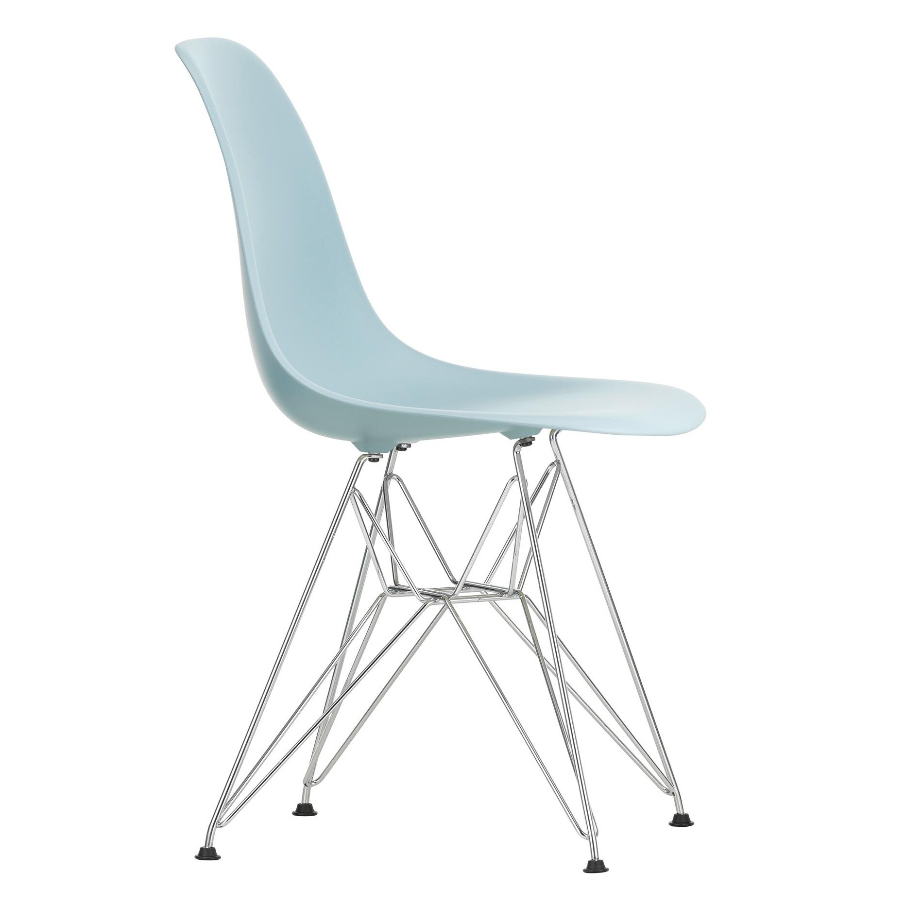 Eames Plastic Side Chair DSR RE Chromed Base