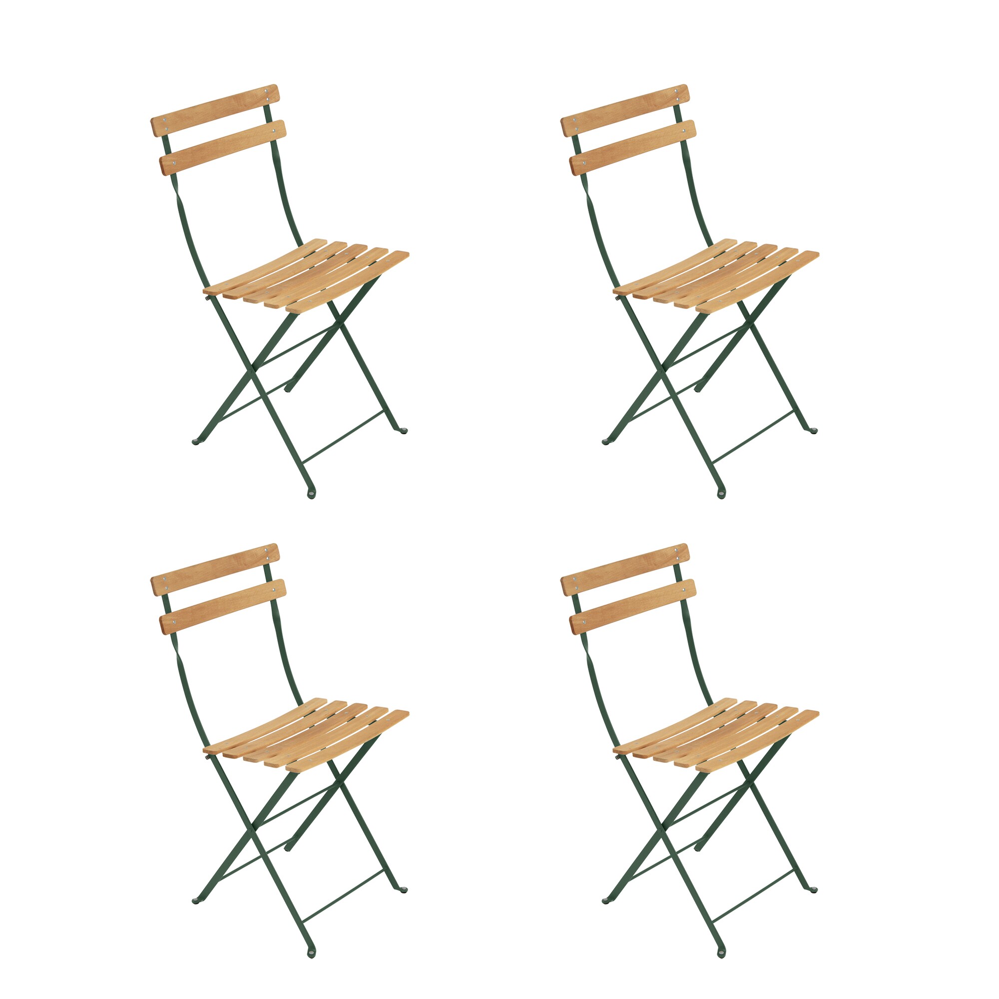 Bistro Naturel Folding Chair Set of 4