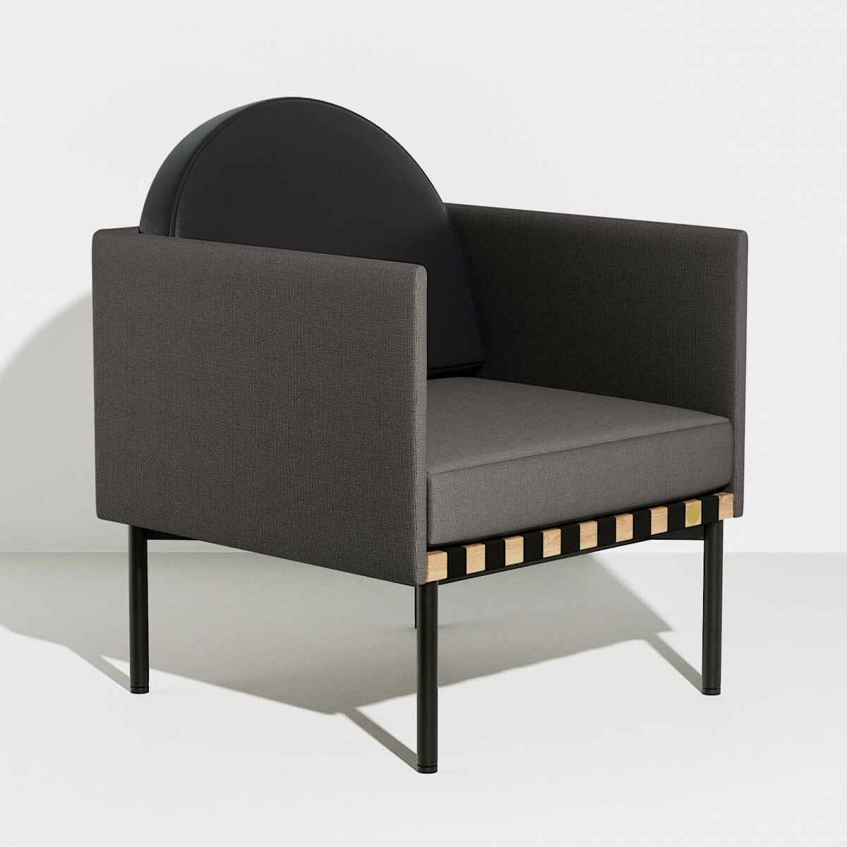 Grid Armchair With 2 Armrests Frame Oak