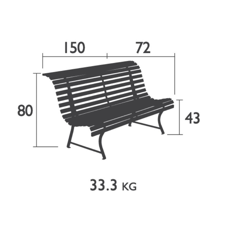 Louisiane Garden Bench 150cm