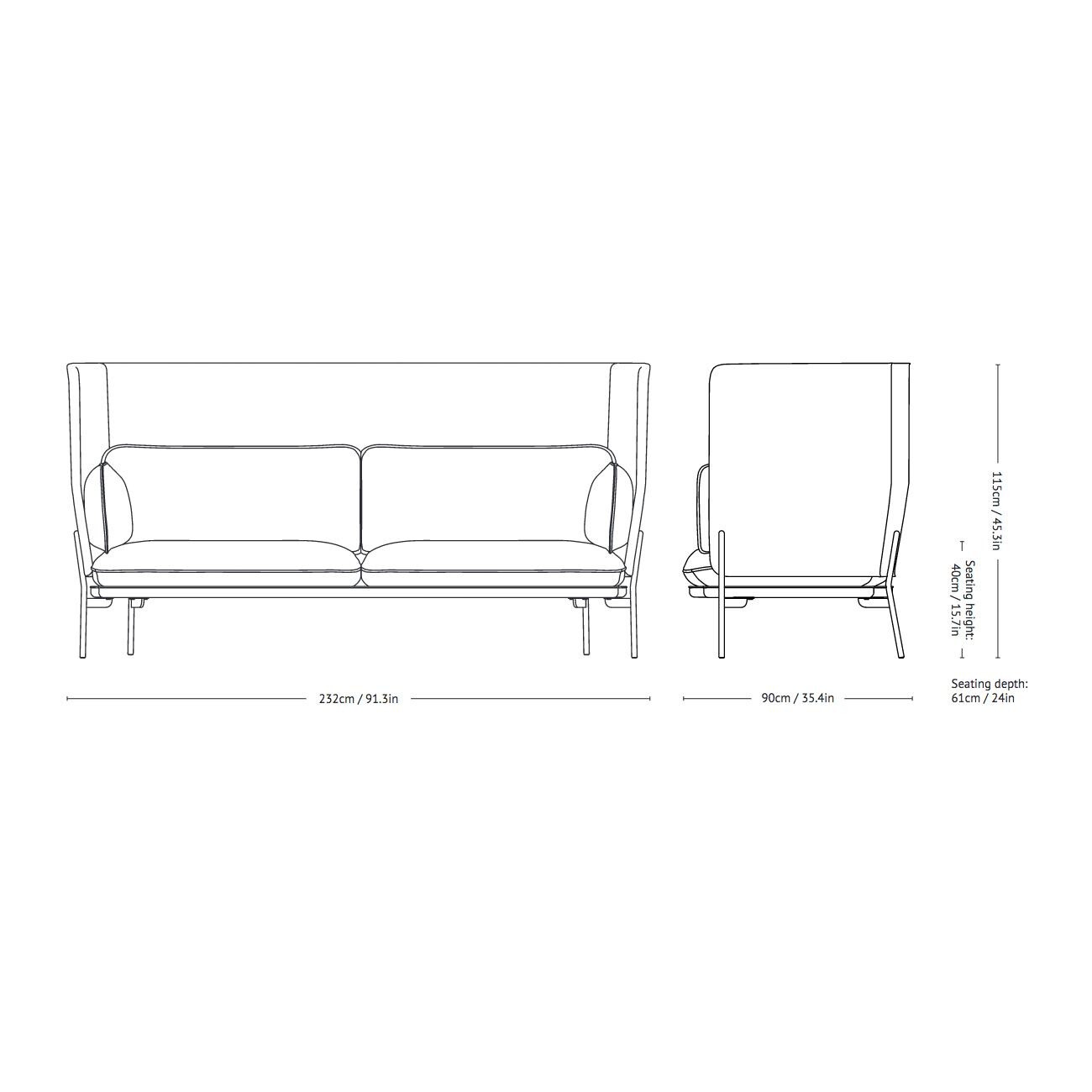 Cloud LN7 Sofa with High Back
