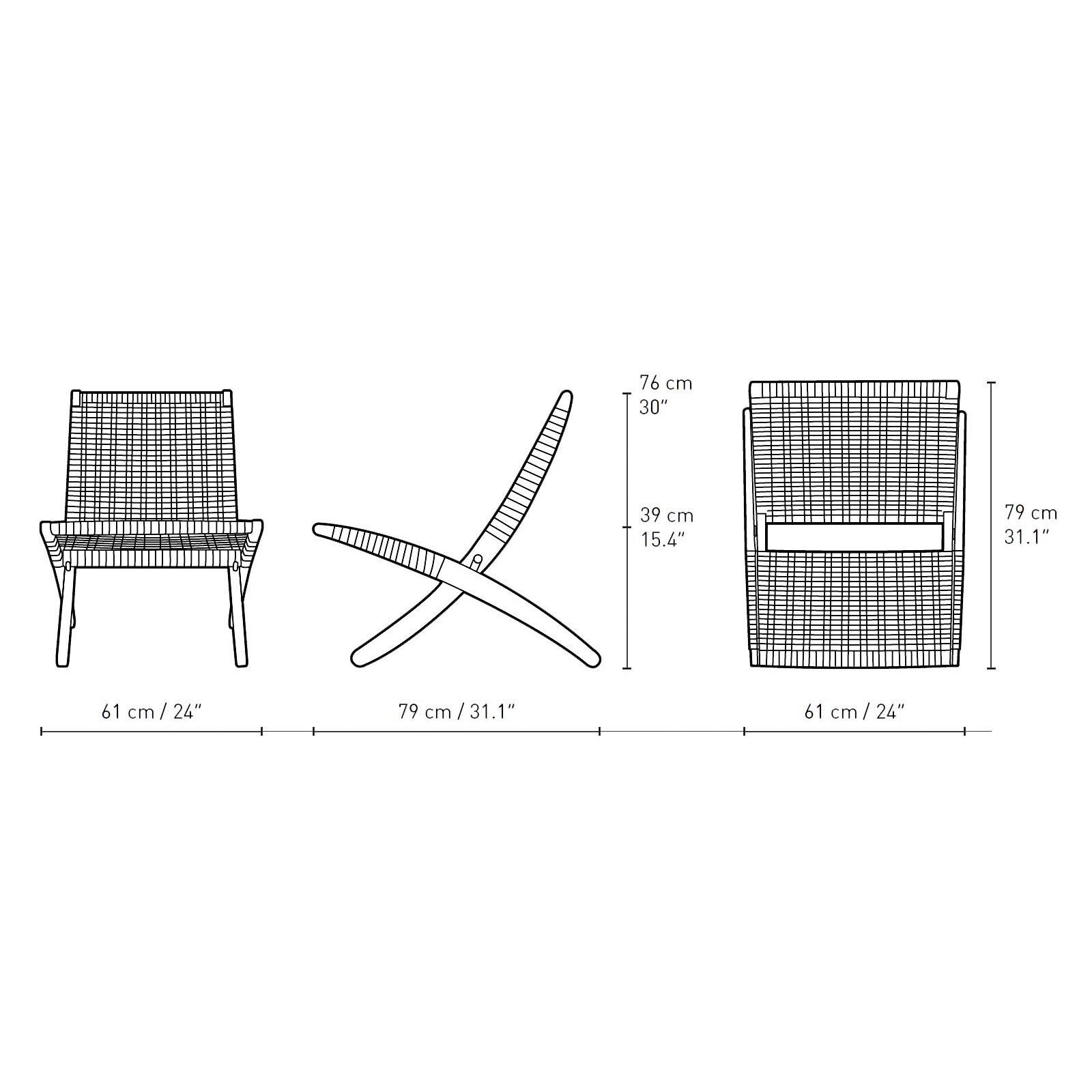 MG501 Cuba Chair Foldable With Cord Paper Yarn