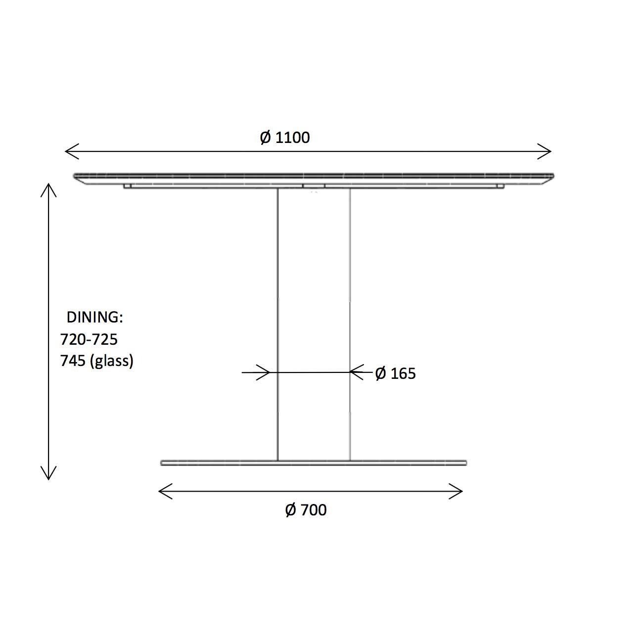 2.0 Dining Table Frame Black Ø110cm