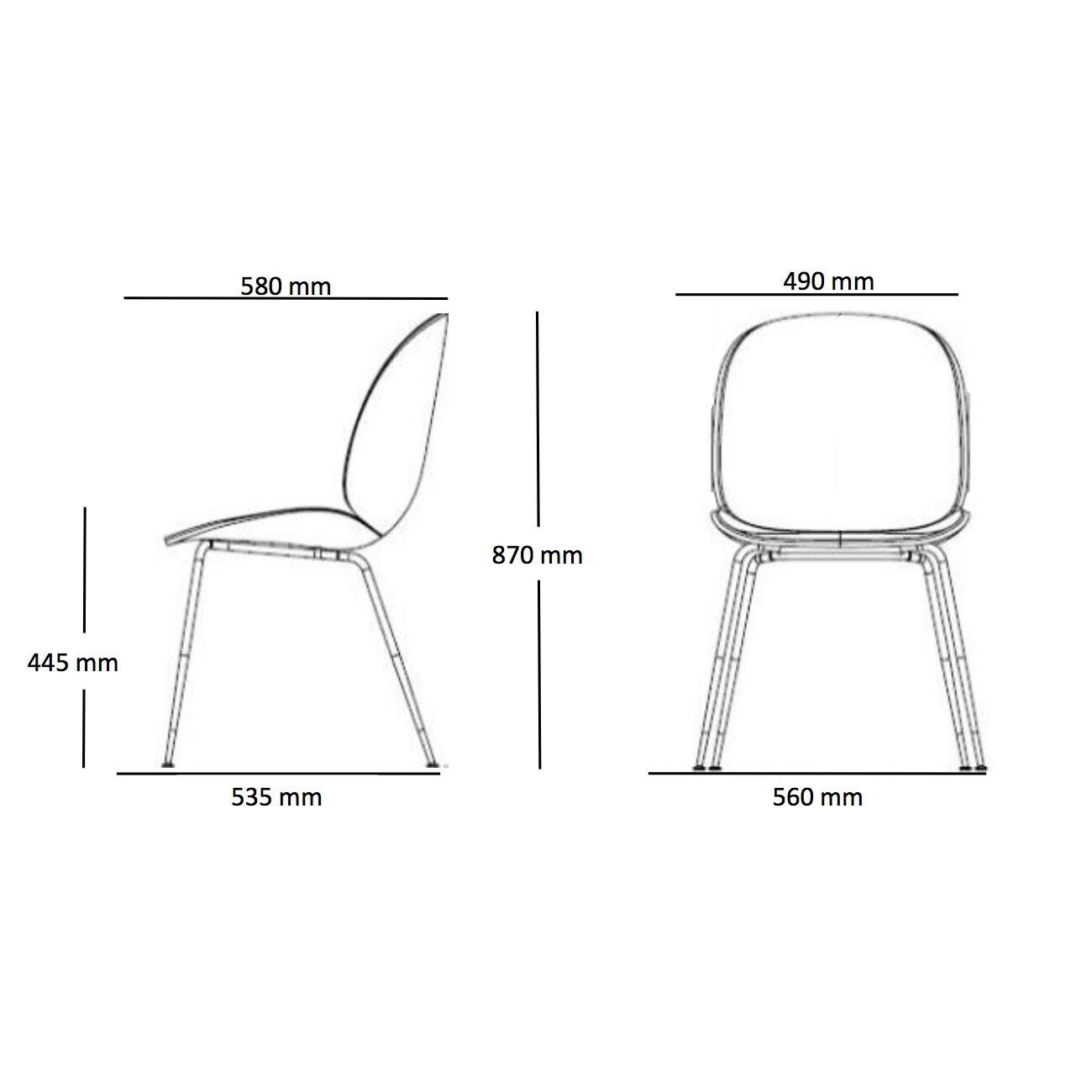 Beetle Dining Chair Frame Brass