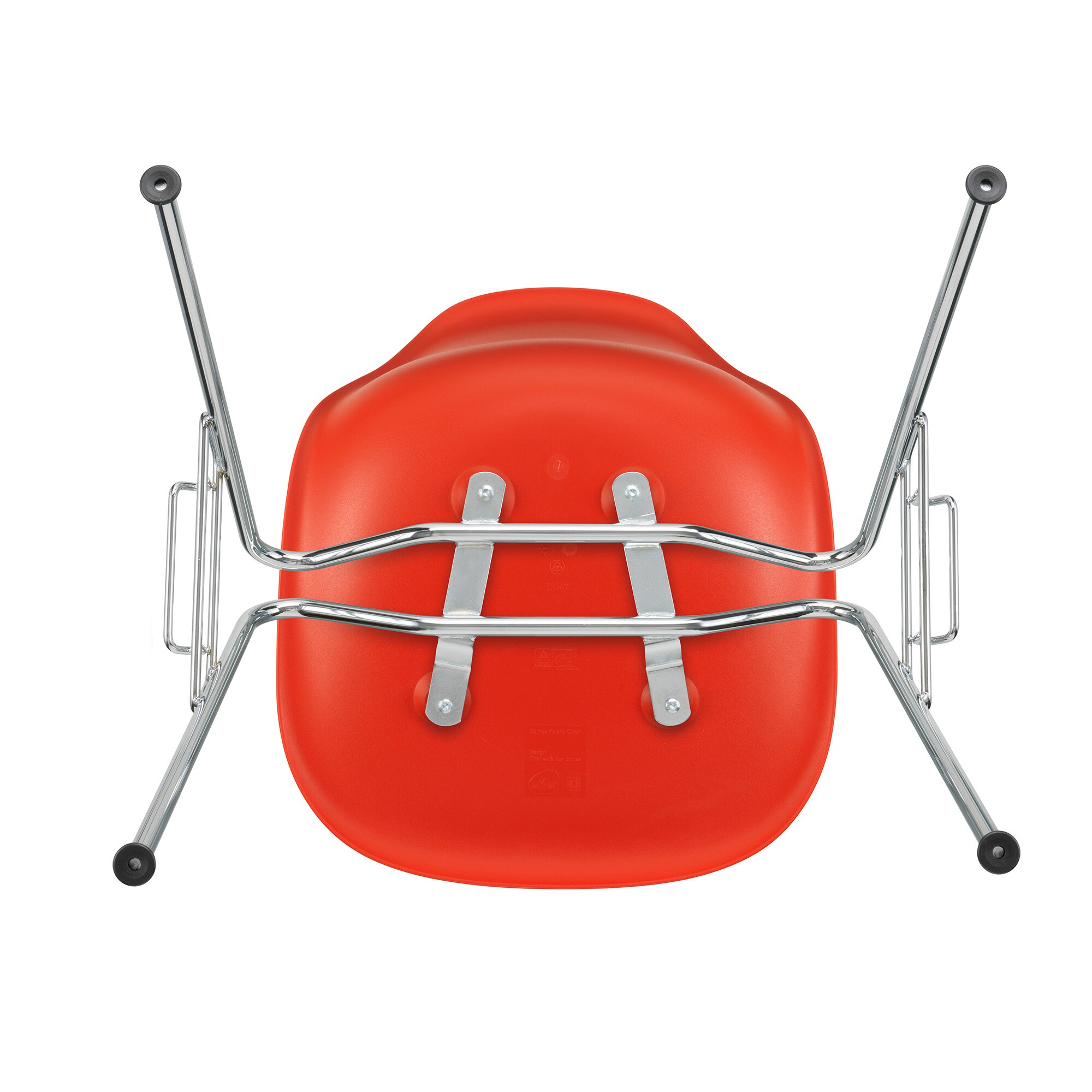 Eames Plastic Side Chair DSS RE Chromed Base