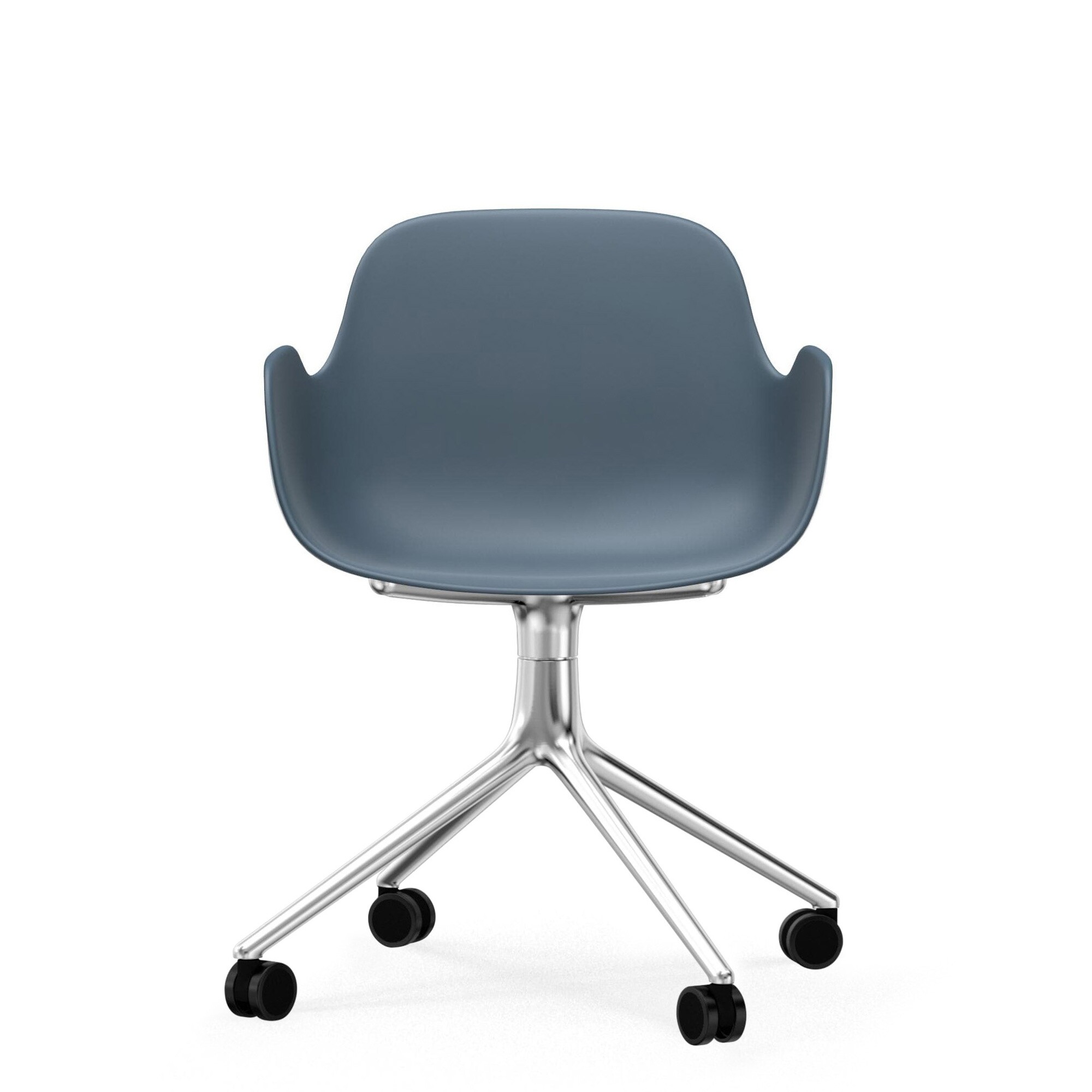 Form Swivelarmchair with Wheels 4W Aluminium Base