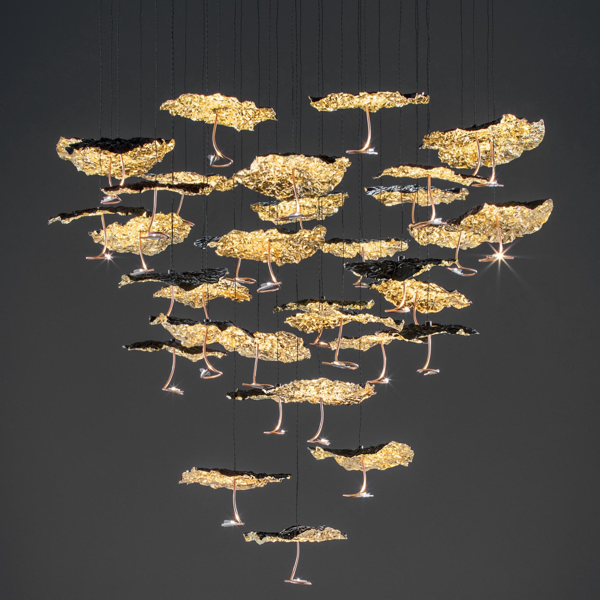 Gold Moon Chandelier LED Suspension Lamp