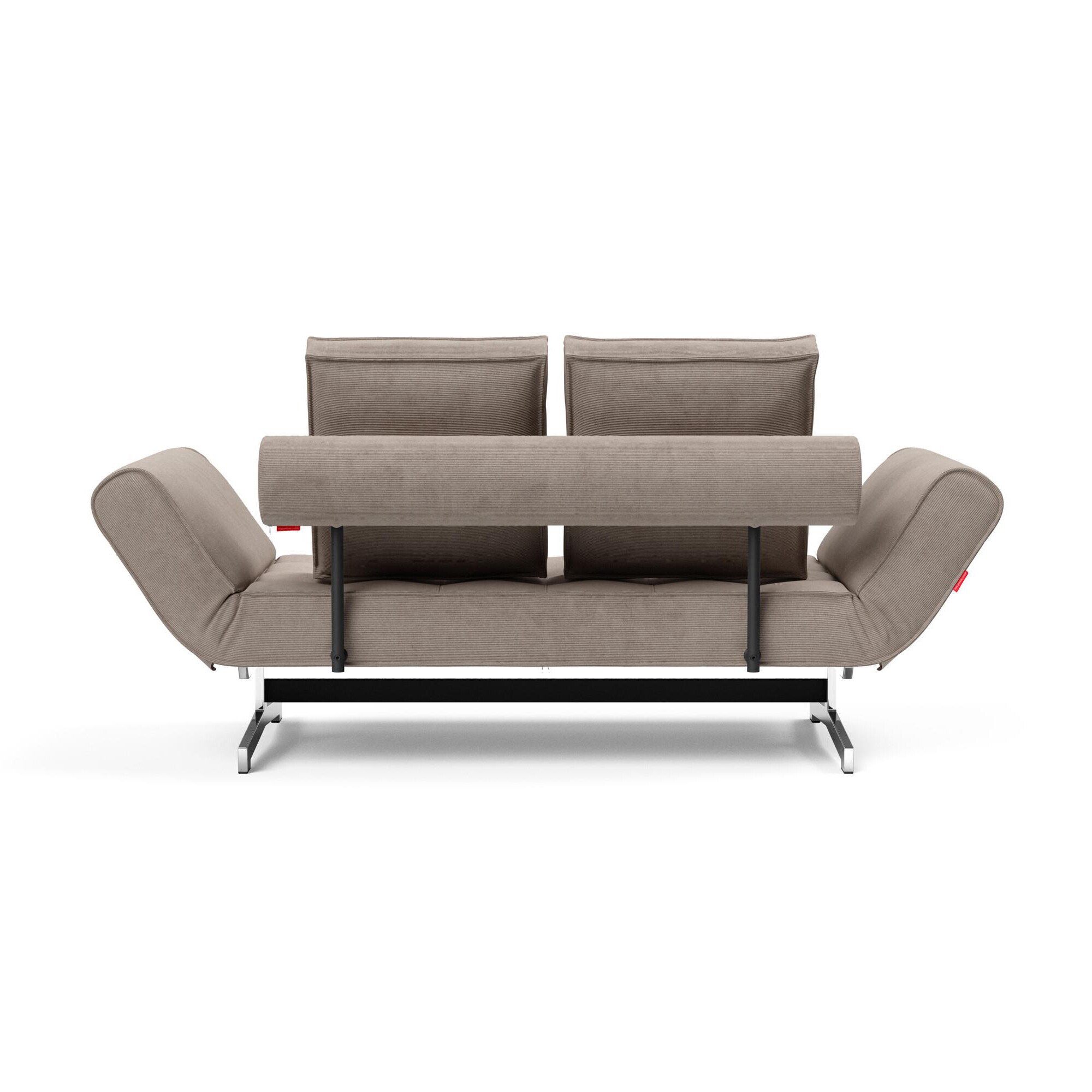 Ghia Sofa Bed Corduroy Legs Chromed Steel 210x93cm