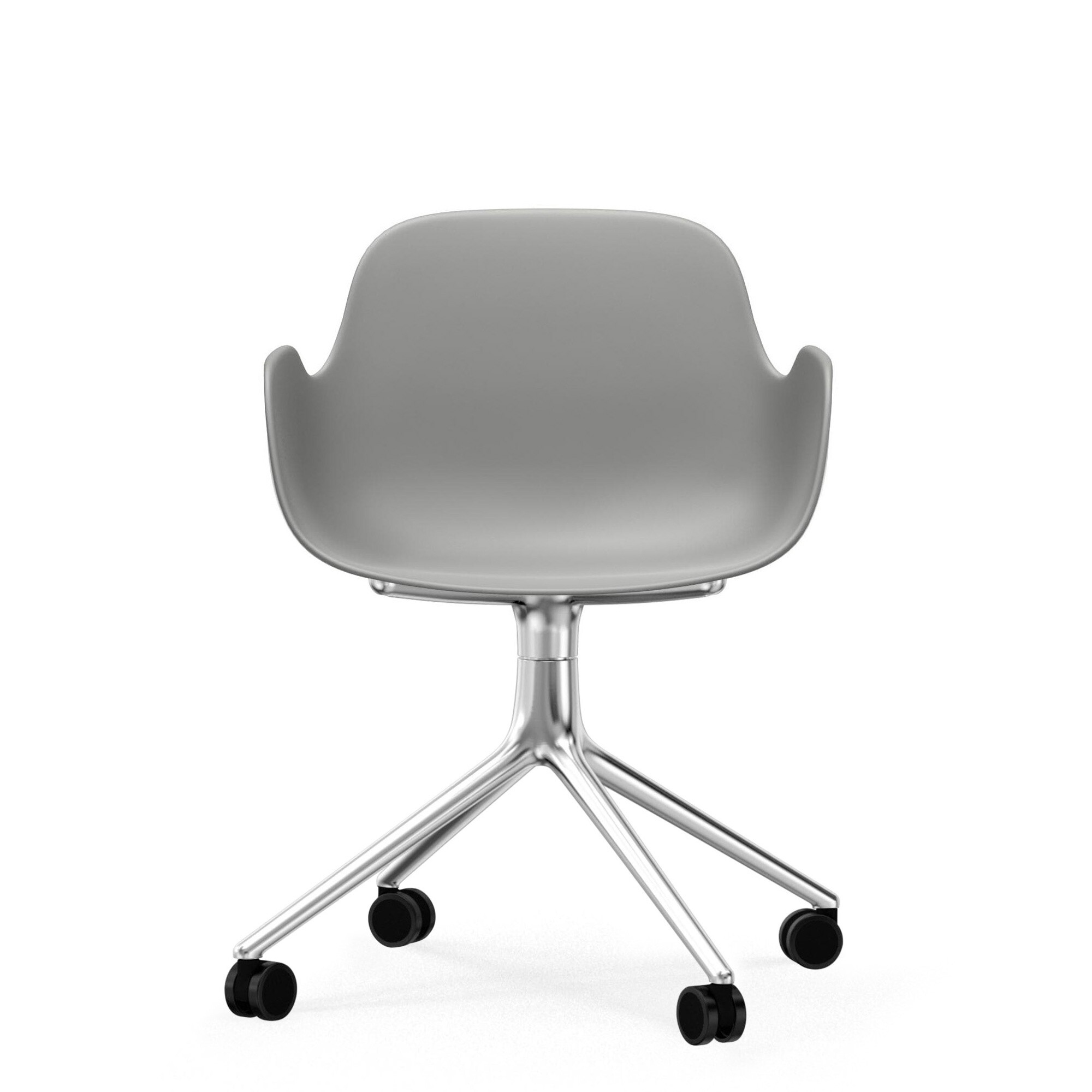 Form Swivelarmchair with Wheels 4W Aluminium Base