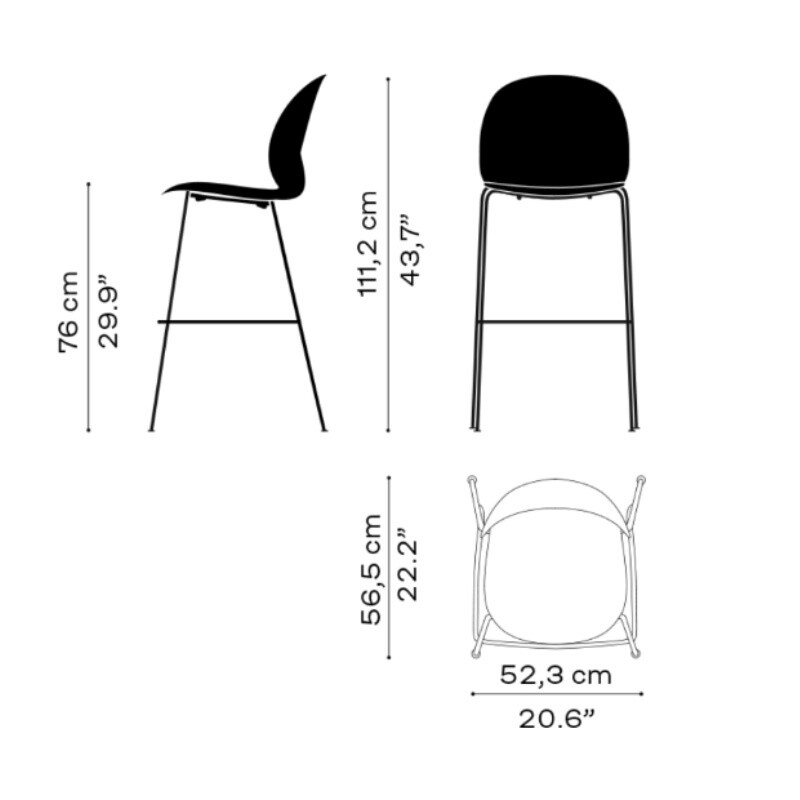 N02™ Recycle High Bar Stool 76cm