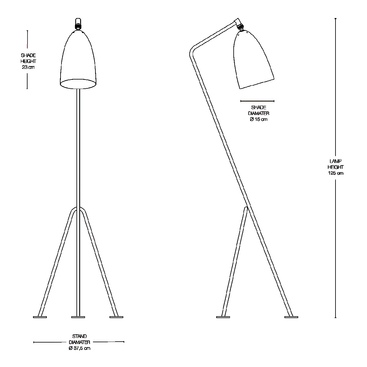 Gräshoppa Floor Lamp glossy