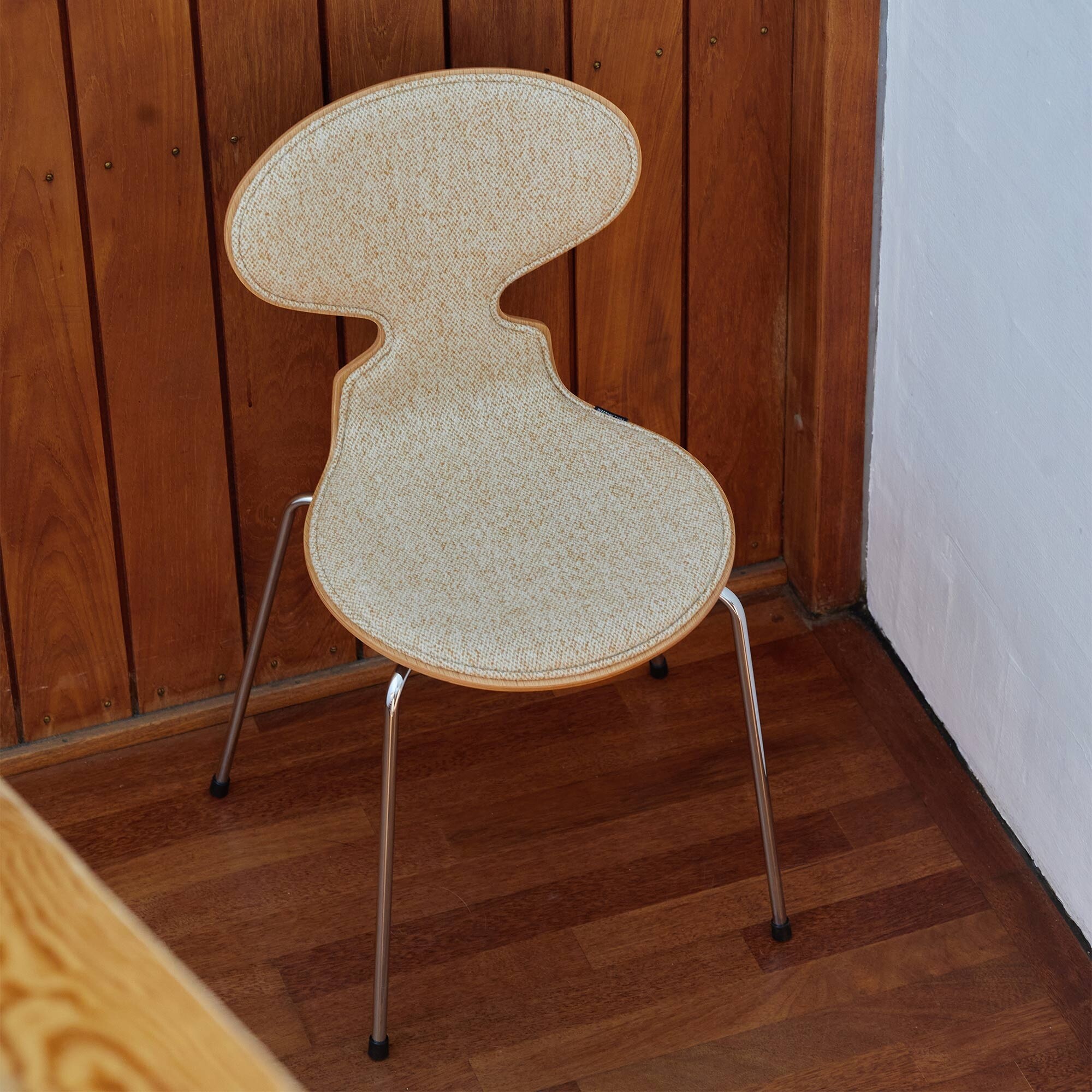 Ant™ Chair Front Upholstered Chromed Base