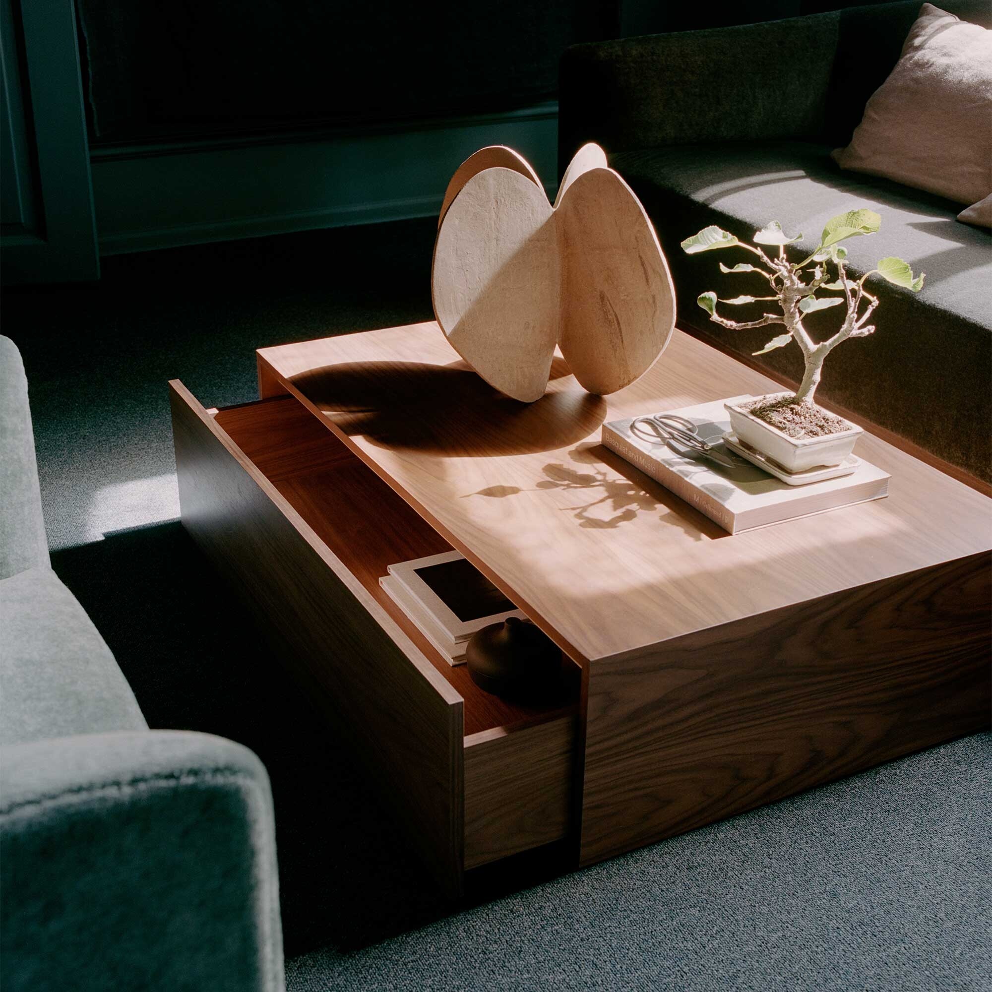 Mass High Coffee Table with Drawer