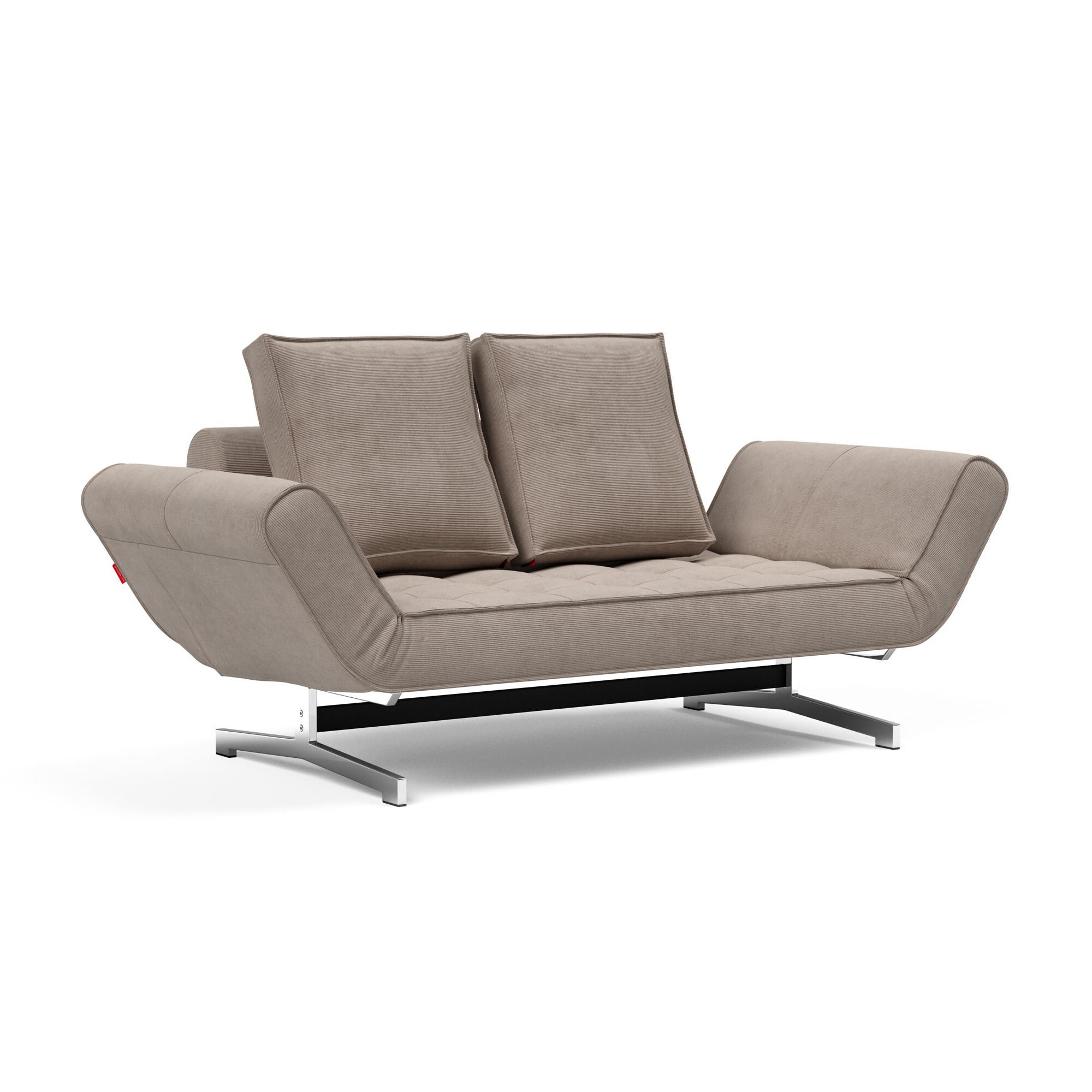 Ghia Sofa Bed Corduroy Legs Chromed Steel 210x93cm