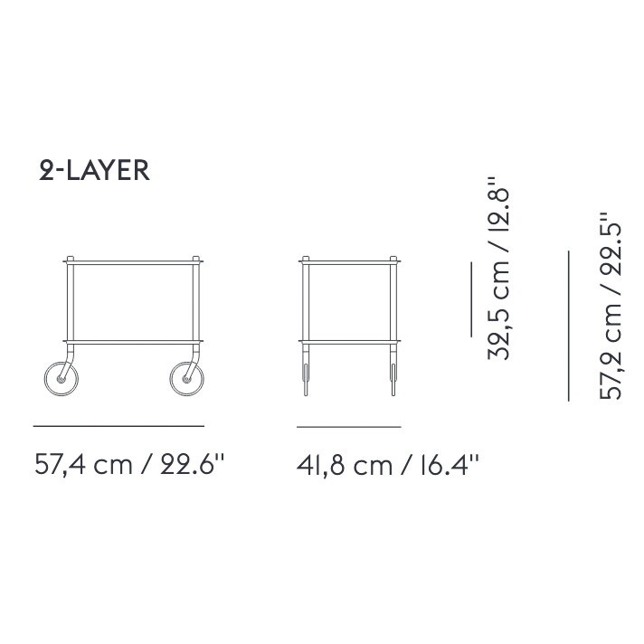 Flow Outdoor Serving Trolley 57,4x56,8x41,8cm