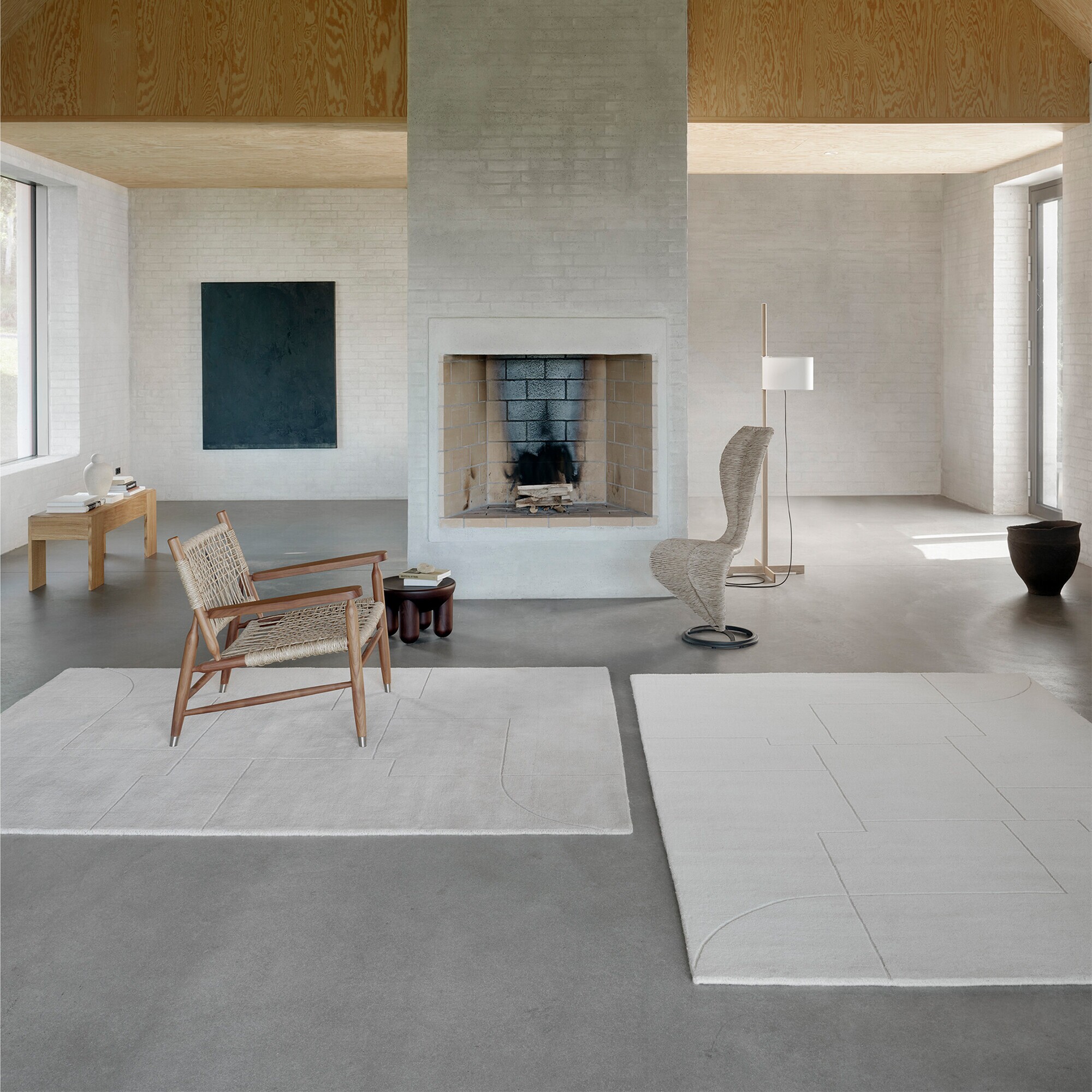 Geometric Maze Wool Rug 170x240cm