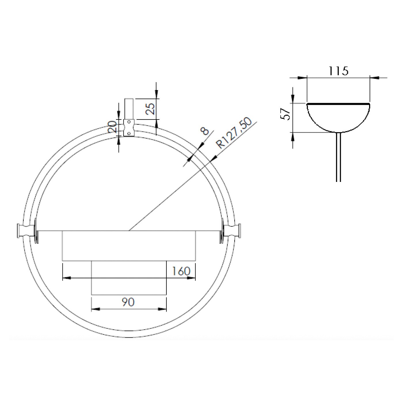 Multi-Lite Suspension Lamp Ø25.5cm Frame Brass