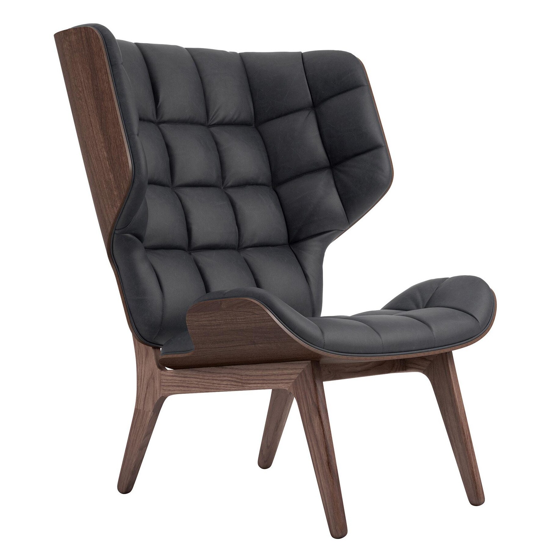 Mammoth Lounge Chair Leather Dark Stained Oak Base
