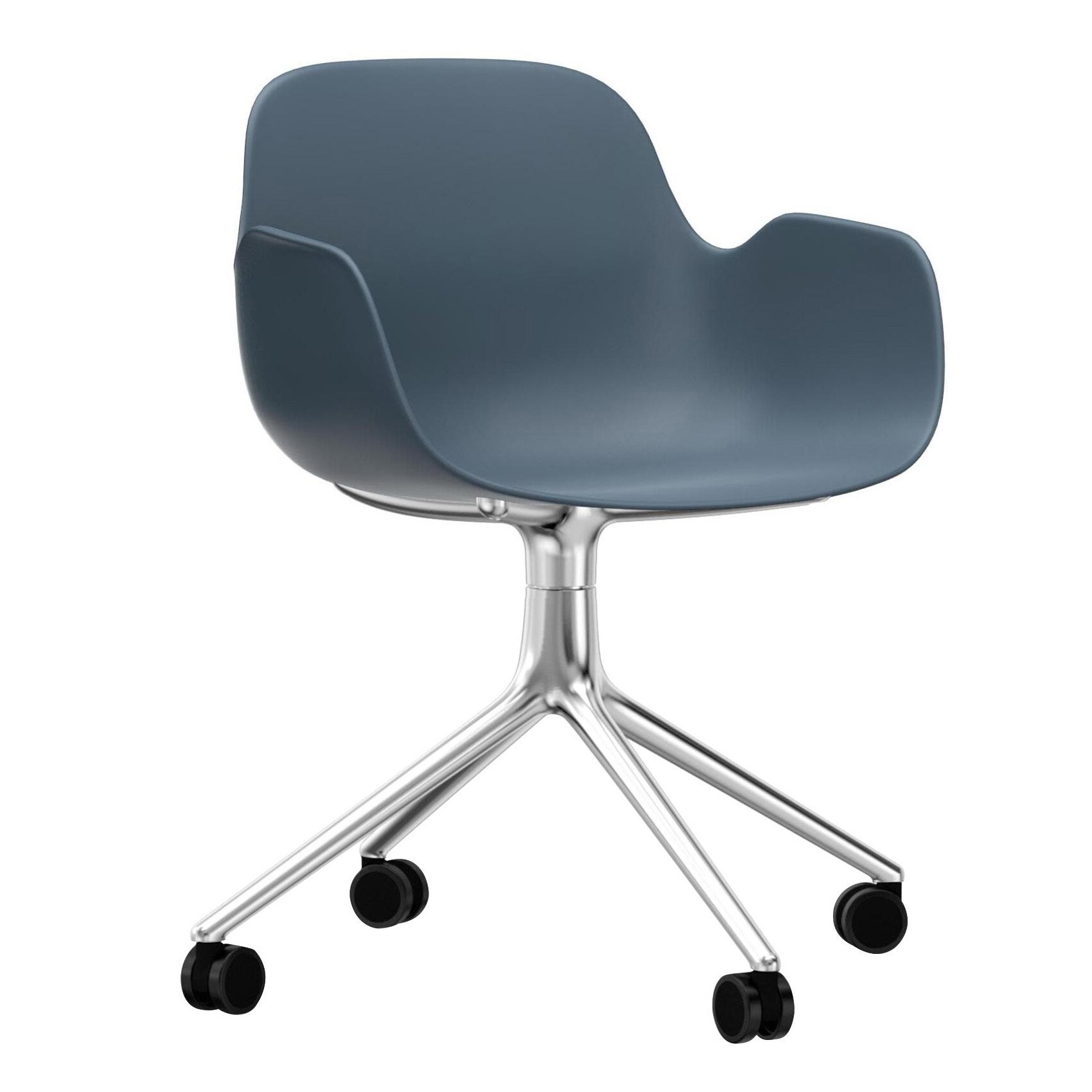Form Swivelarmchair with Wheels 4W Aluminium Base
