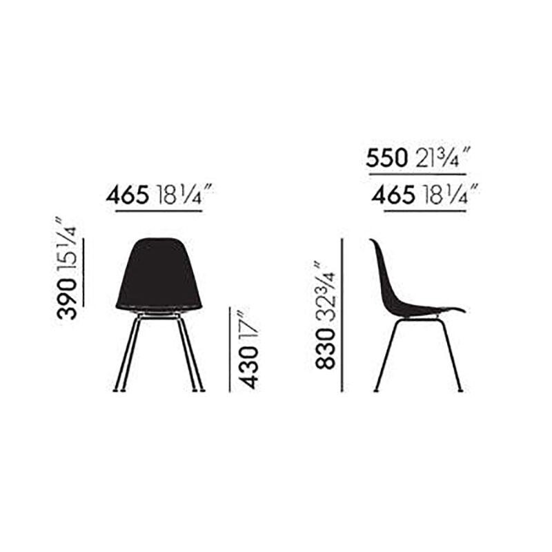 Eames Fiberglass Side Chair DSX Chromed Base