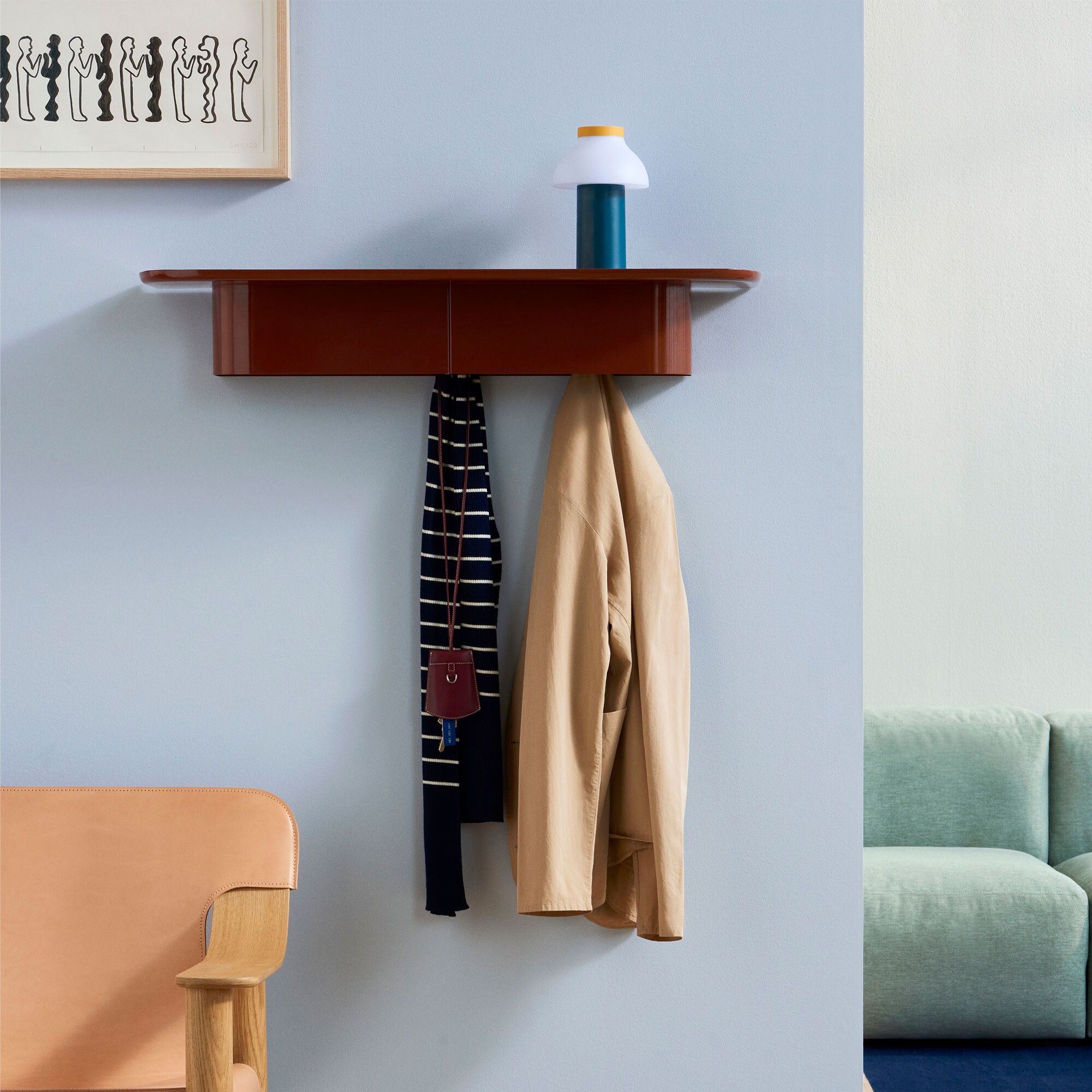 Korpus Wall Shelf with Coat Hook L
