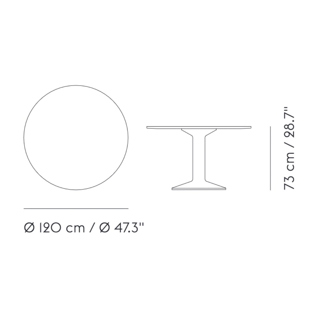 Midst Dining Table Ø120cm Dark Oak