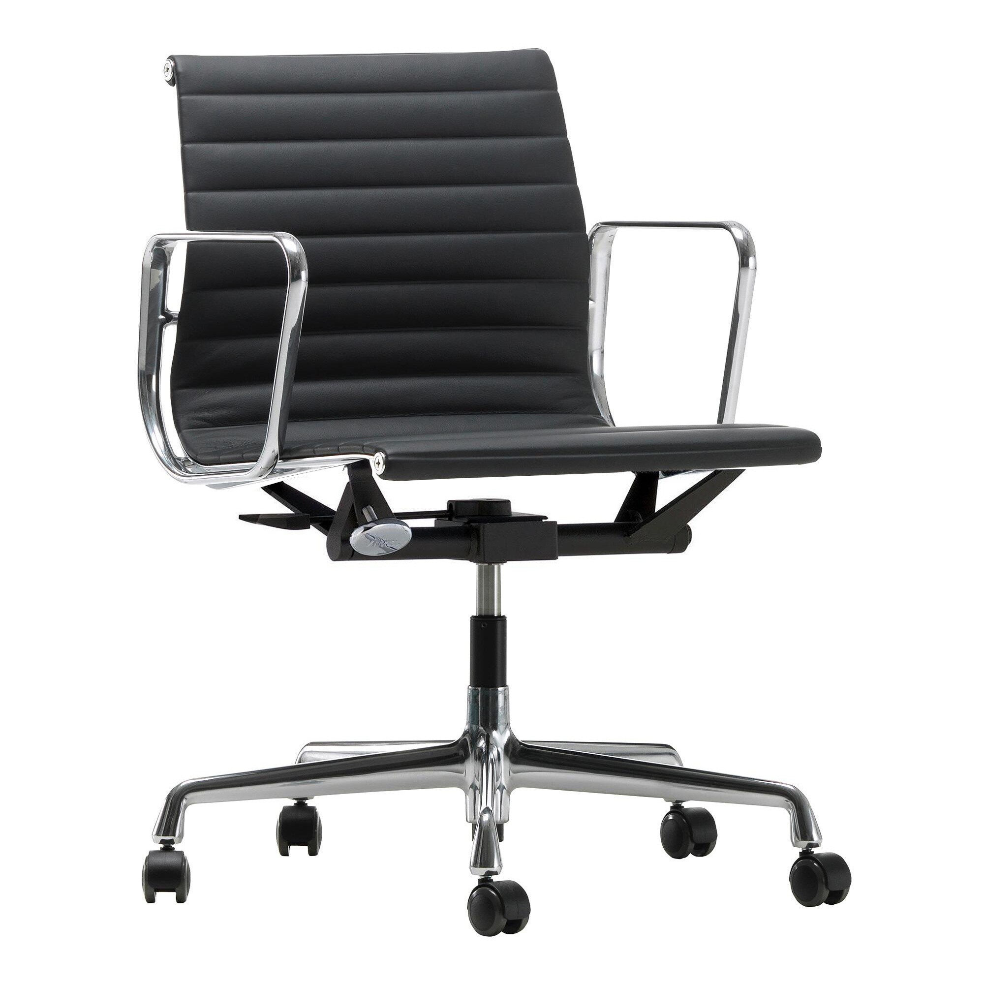 EA 117 Alu Chair Polished Base Leather