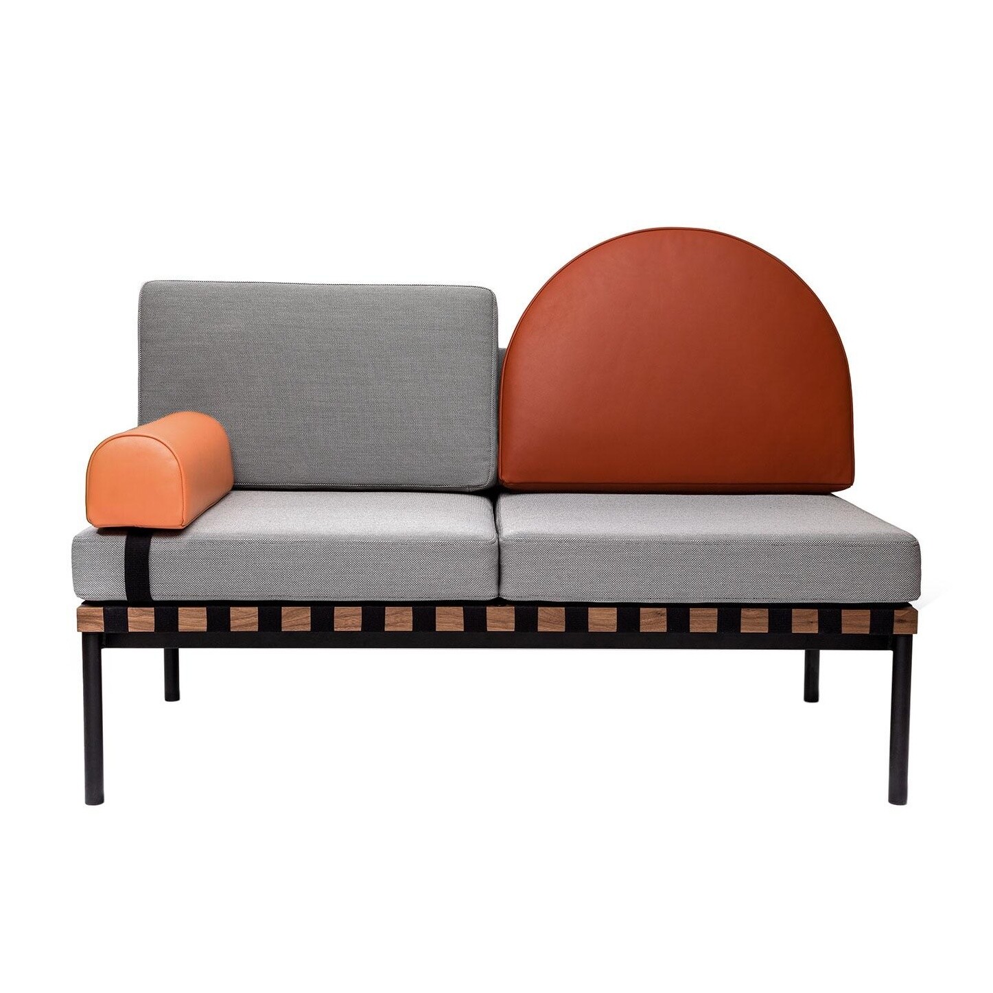 Grid 2-Seater Sofa Frame Walnut