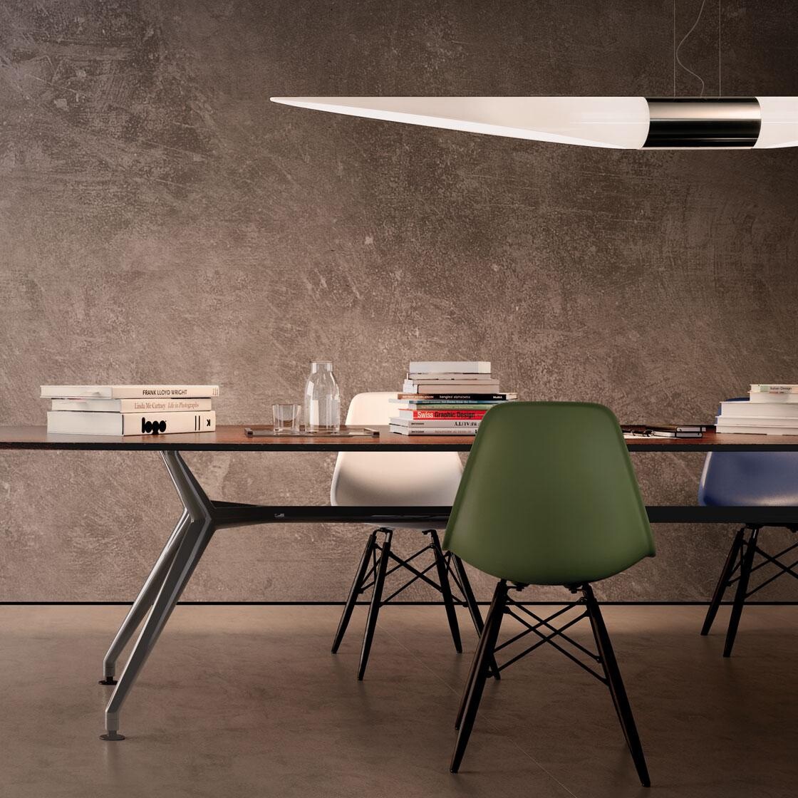 Eames Plastic Side Chair DSW RE Black Maple Base