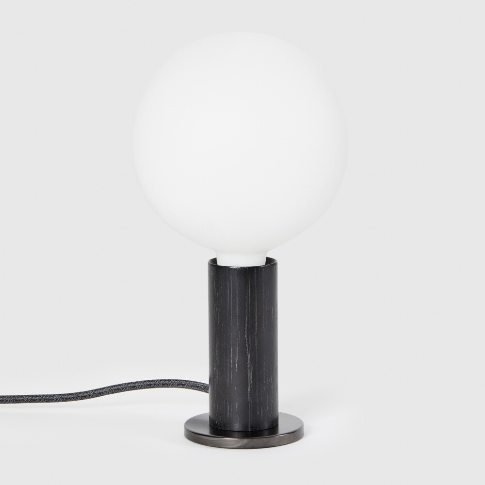 Blackened Oak Knuckle Table Lamp With Sphere IV Dim To Warm