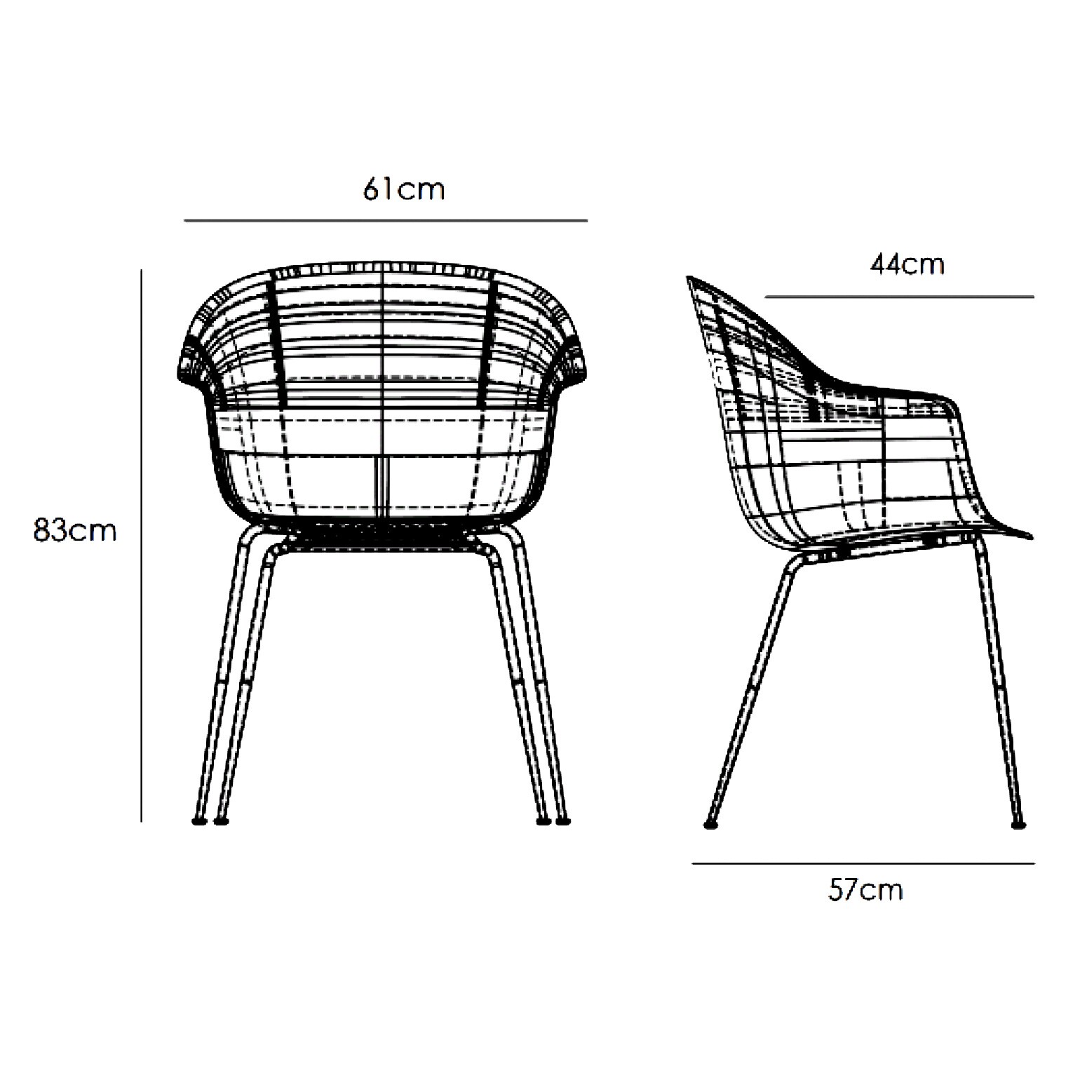 Bat Dining Chair Base Conic Brass
