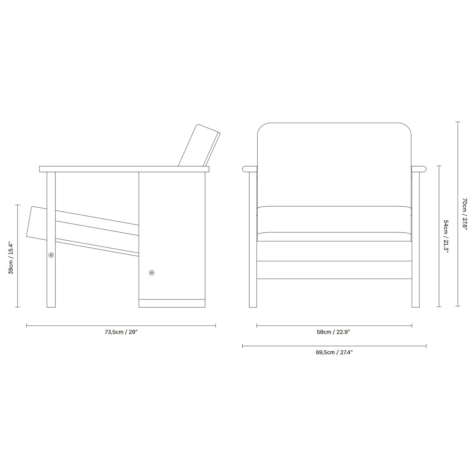 Block Lounge Chair Oak White Oiled