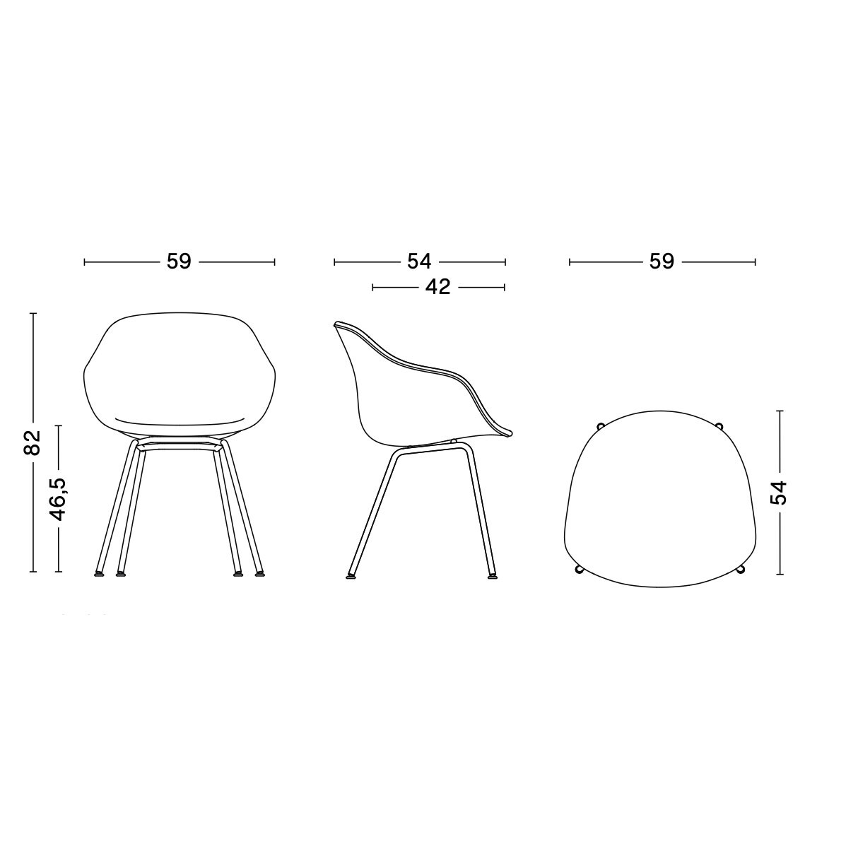 About a Chair AAC 227 Armchair Chromed Base